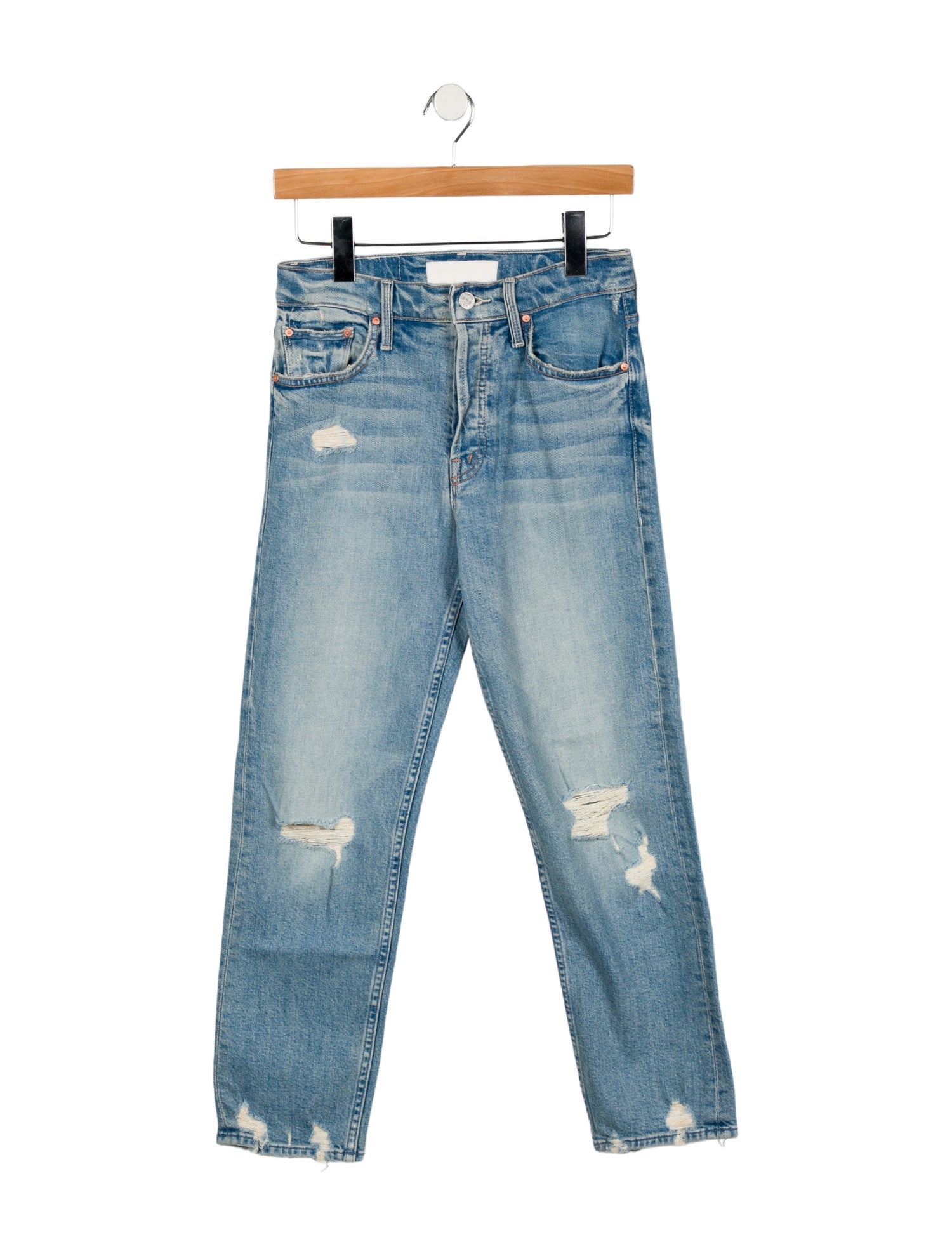 Mother Mid-Rise Straight Leg Jeans