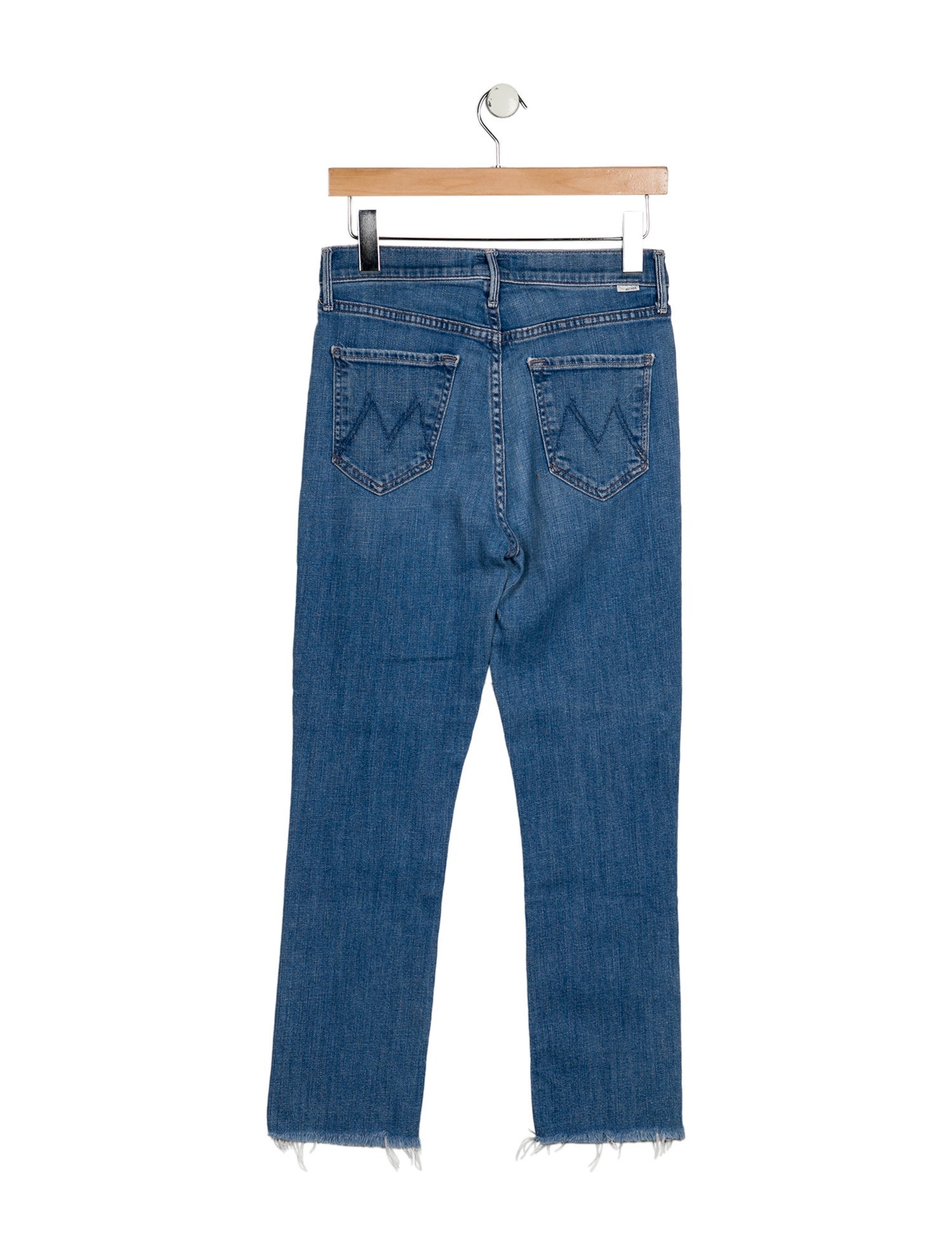 Mother Straight Leg Jeans Blue Printed Medium Wash with High