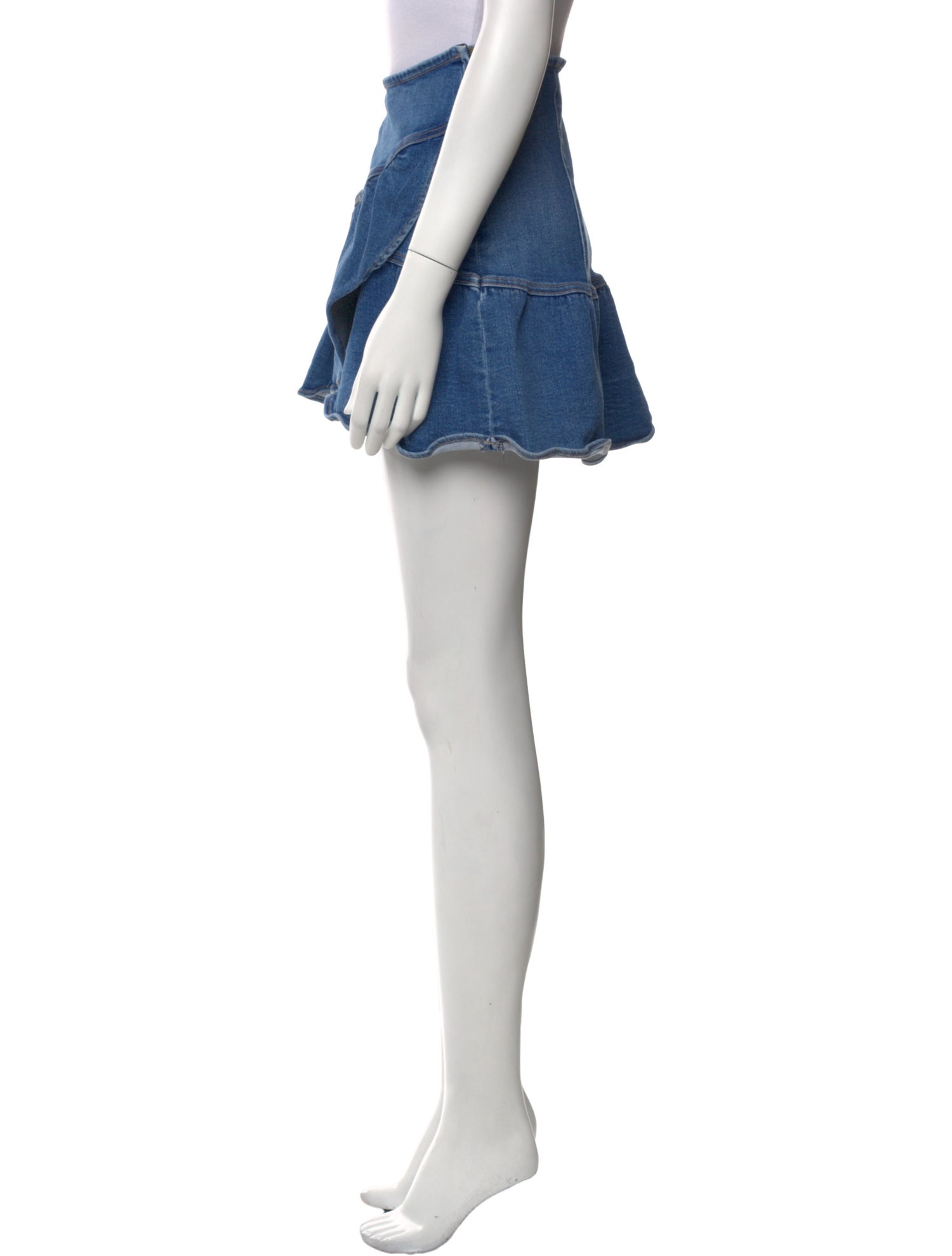 Mother Raw-Edge Trim Mini Skirt