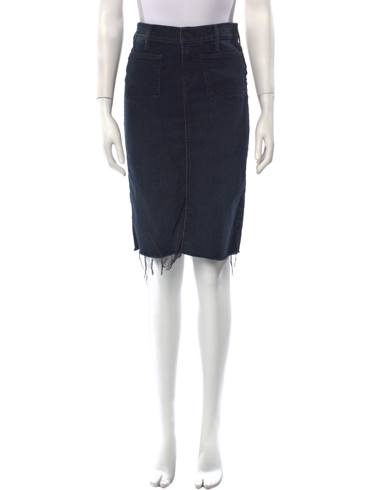 Mother Distressed Accents Knee-Length Skirt