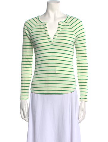 Mother Tops Striped V-Neck Top XS