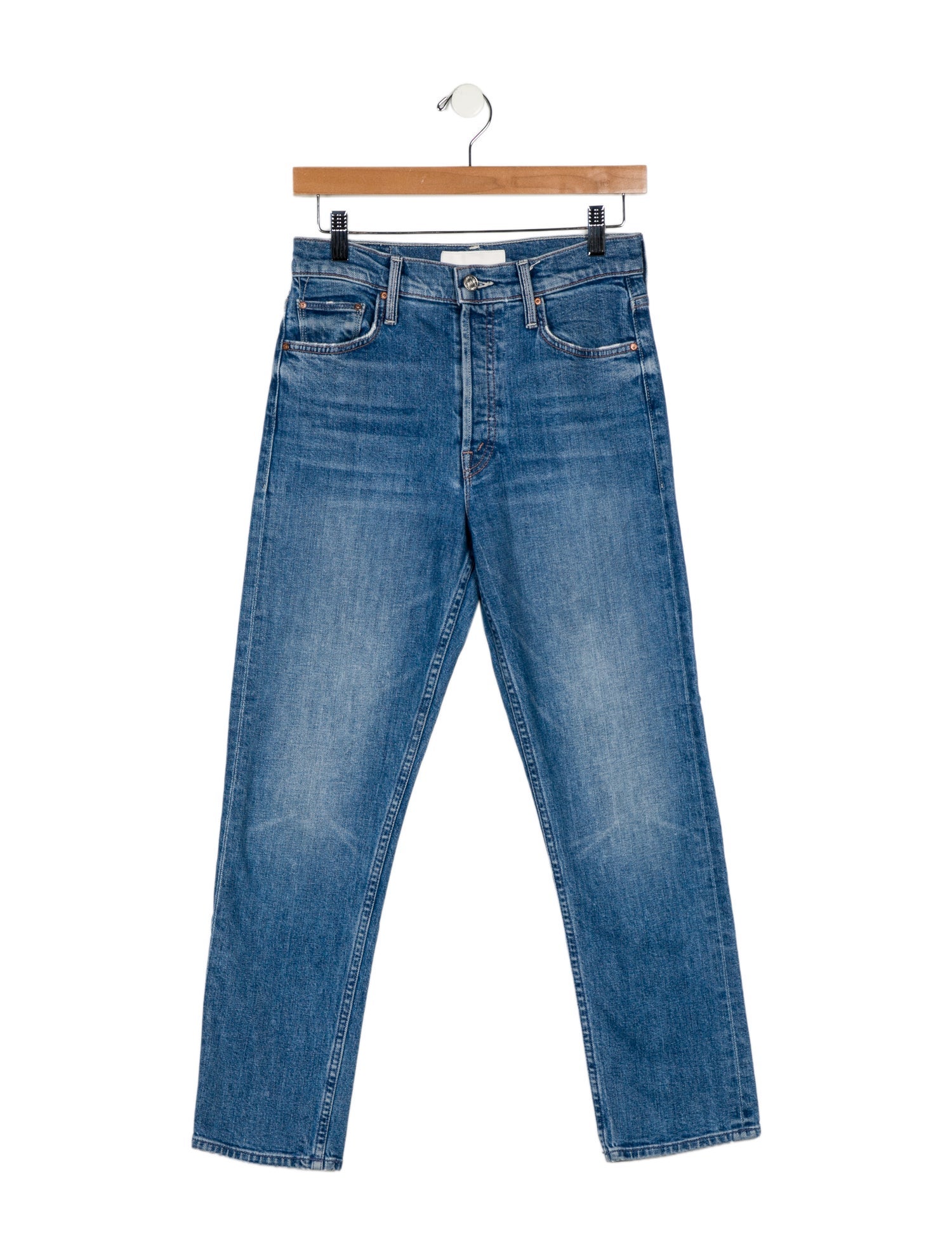 Mother Mid-Rise Straight Leg Jeans