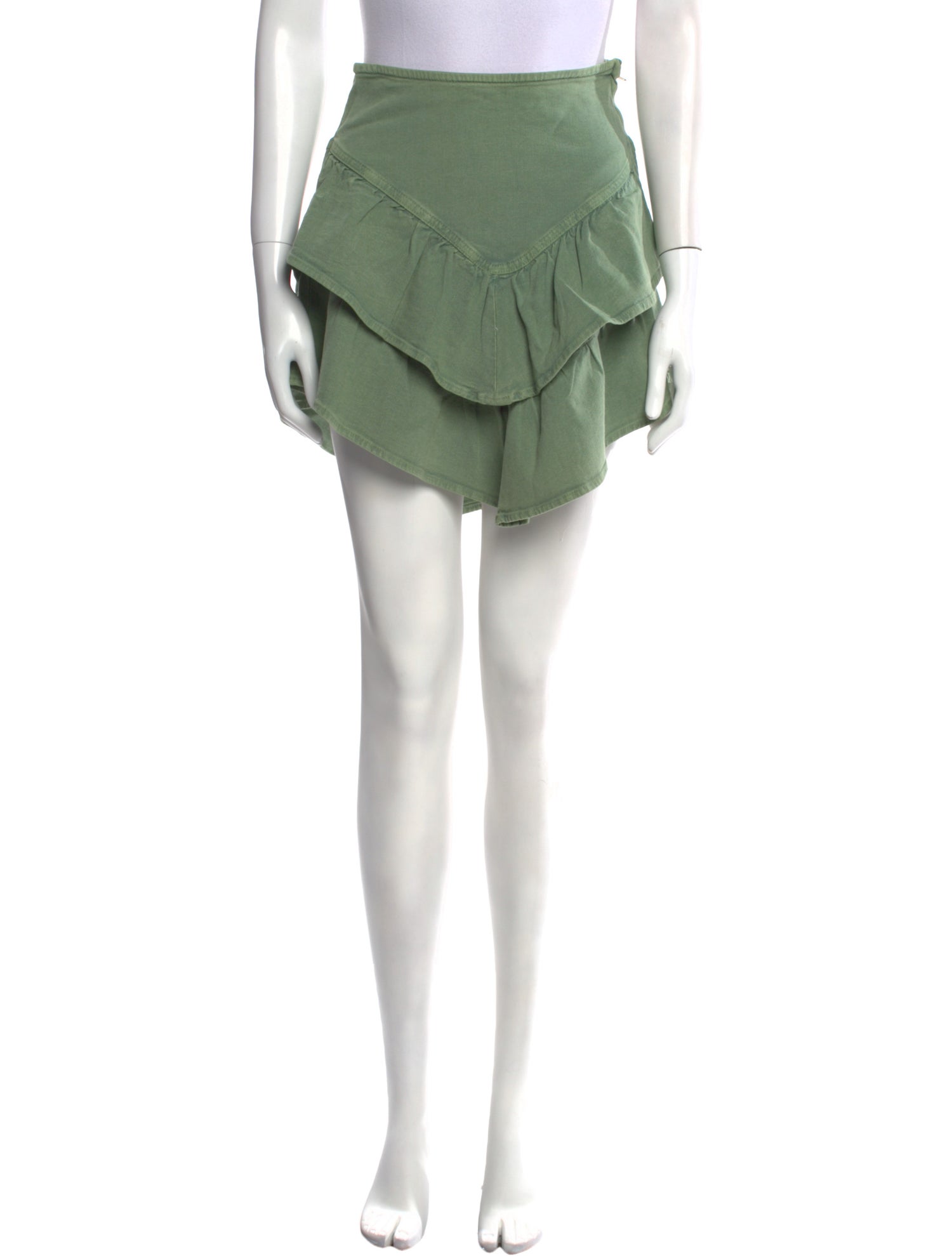 Mother Ruffle Embellishment Mini Skirt