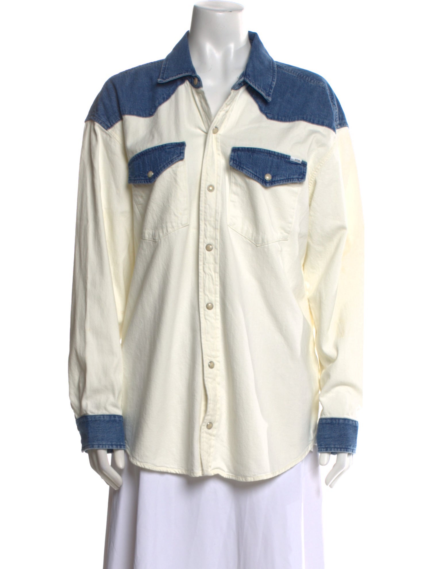 Mother Long Sleeve Button-Up Top