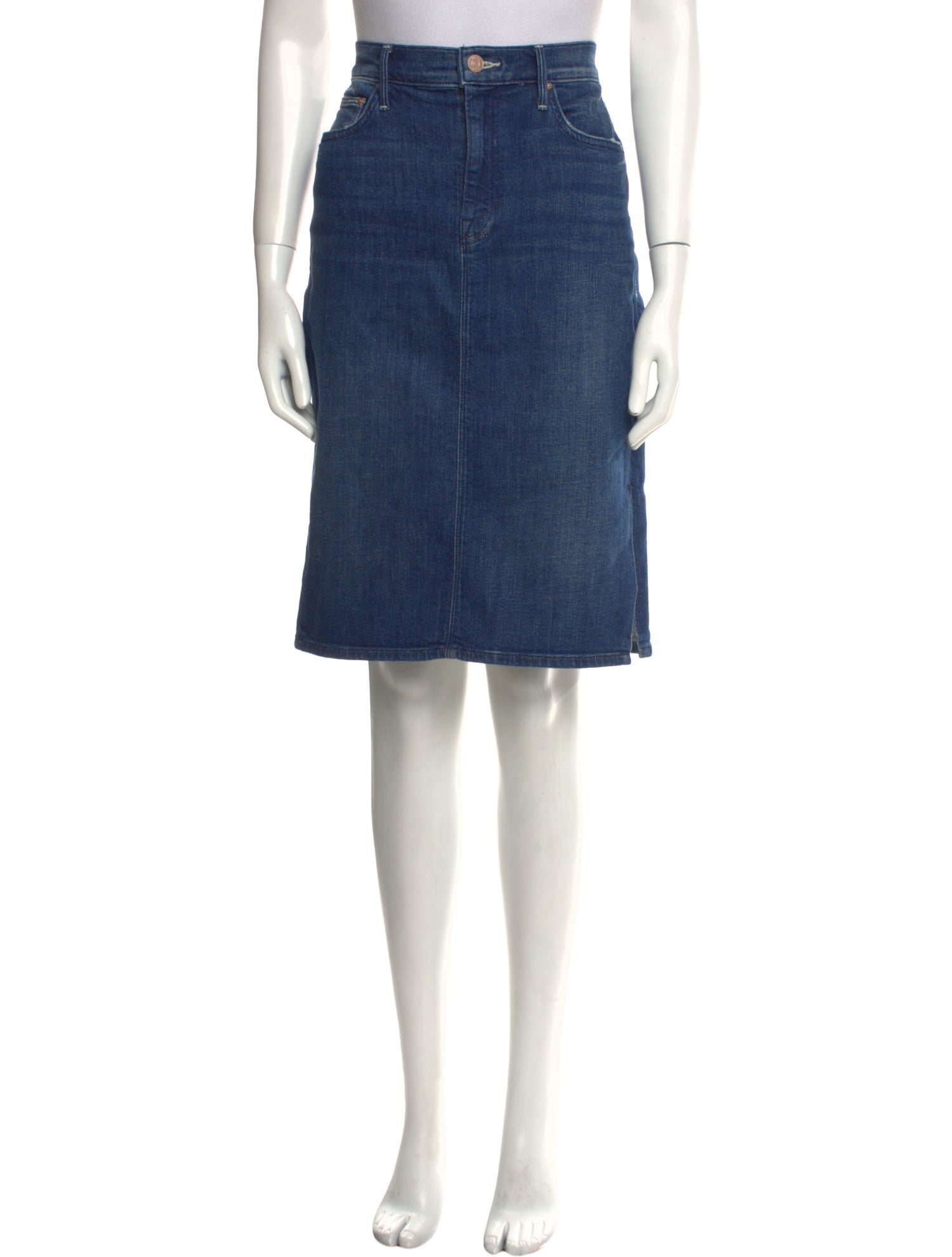 Mother Distressed Accents Knee-Length Skirt