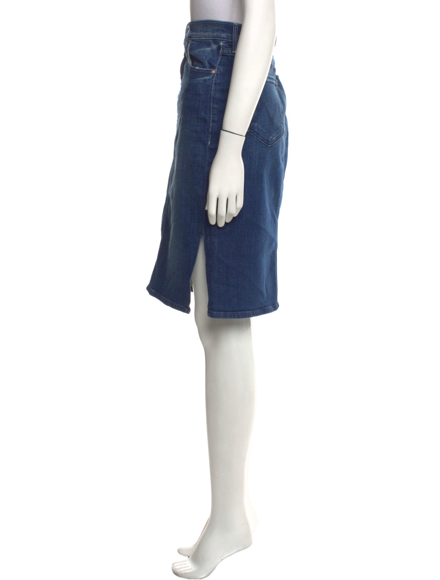 Mother Distressed Accents Knee-Length Skirt