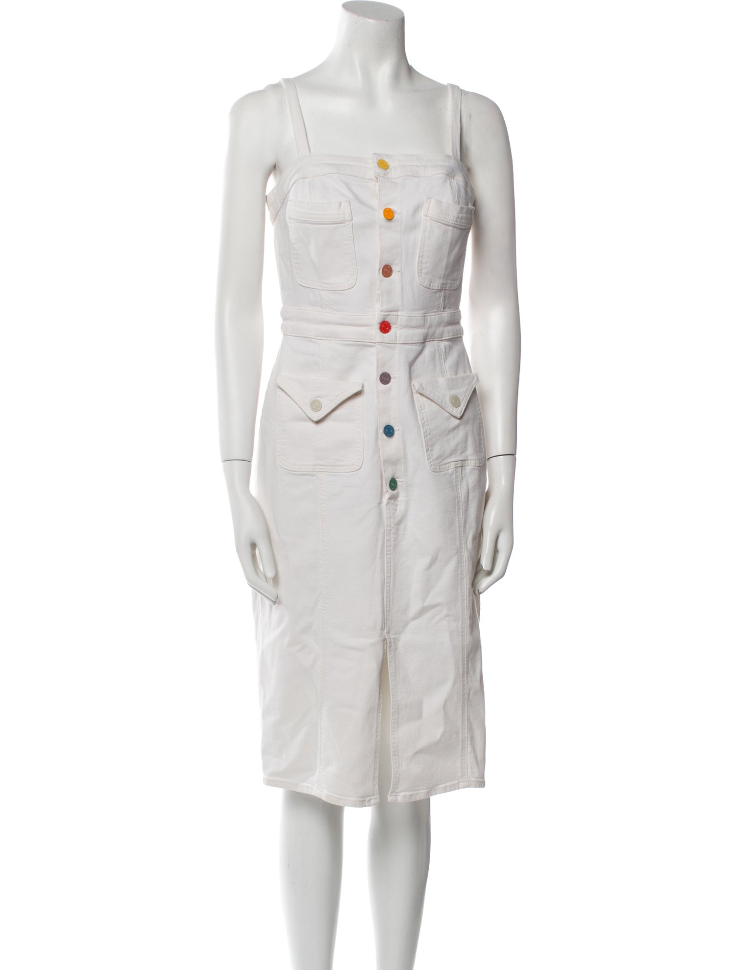 Mother Square Neckline Midi Length Dress