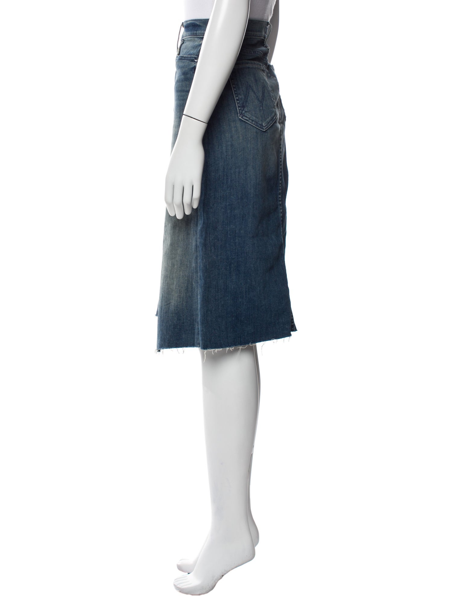 Mother Raw-Edge Trim Knee-Length Skirt