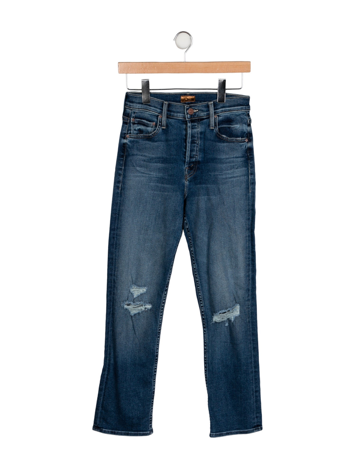 Mother Mid-Rise Straight Leg Jeans