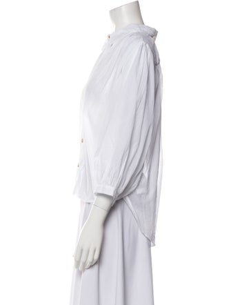 Mother Three-Quarter Sleeve Button-Up Top