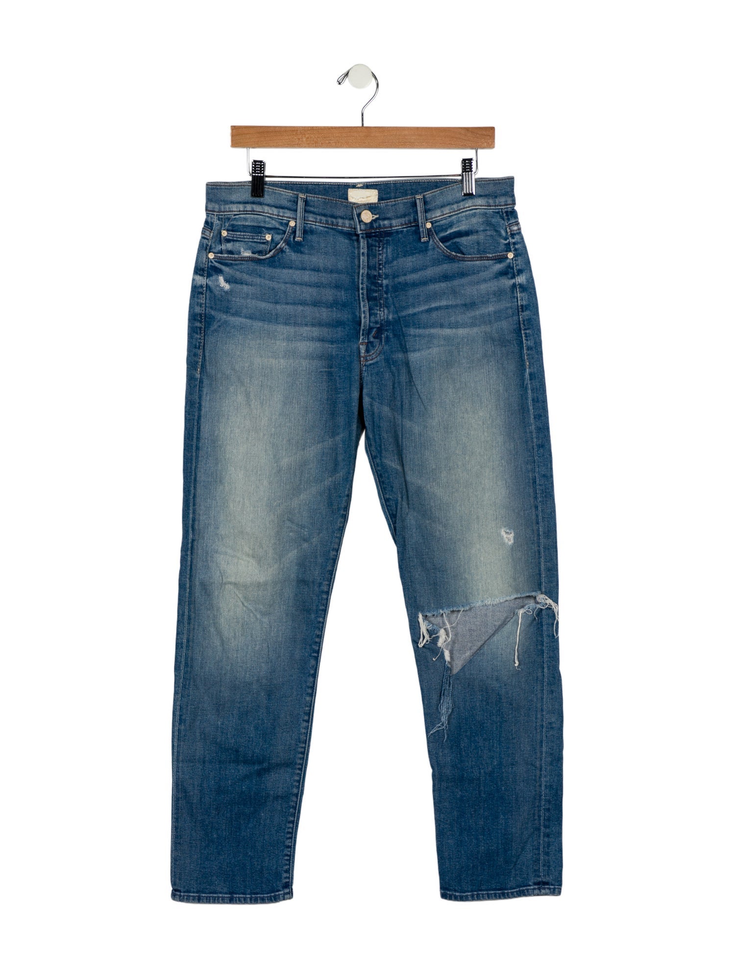 Mother Mid-Rise Straight Leg Jeans