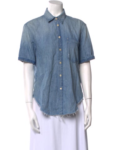 Mother Tops Short Sleeve Button-Up Top S