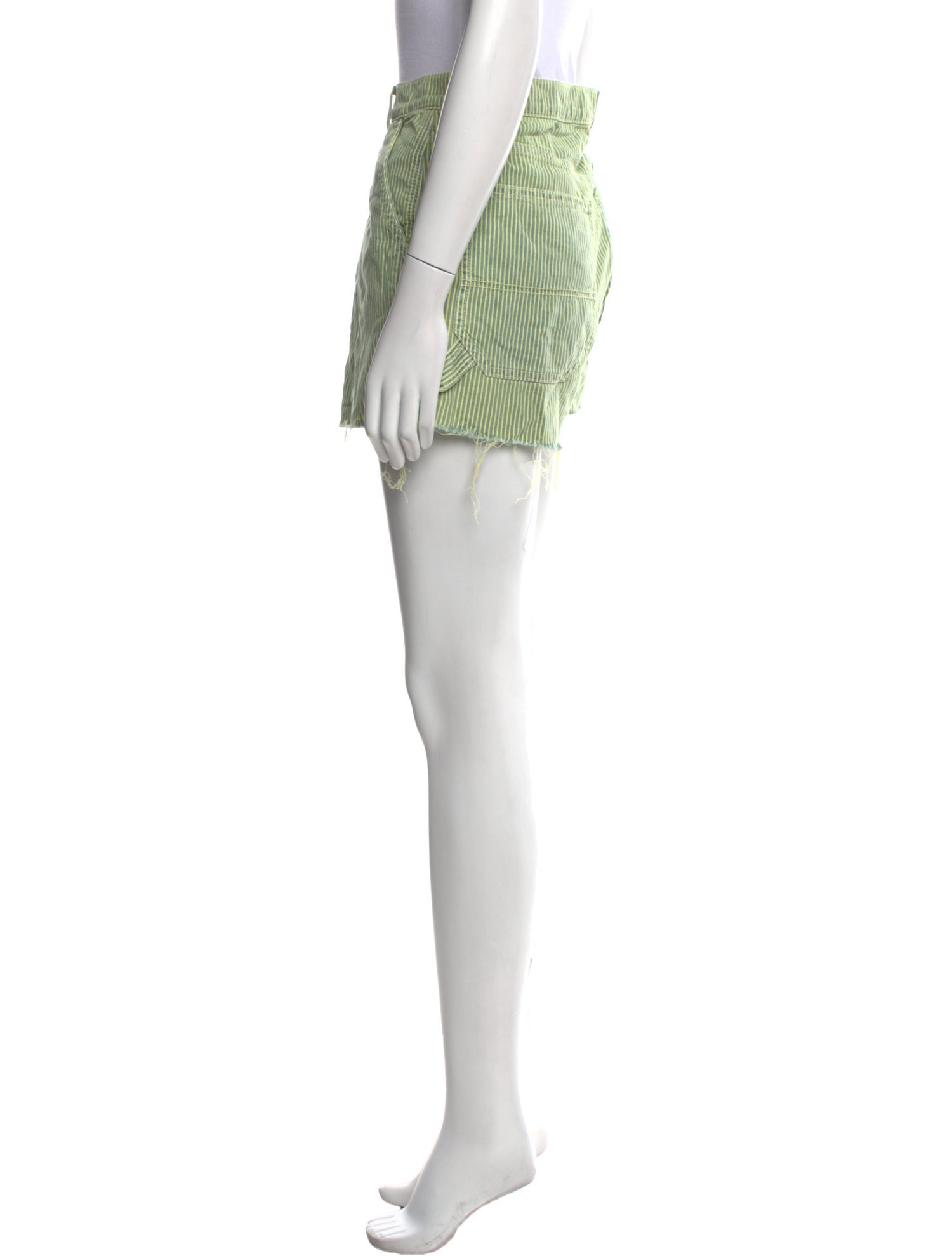 Mother Striped Mini Shorts