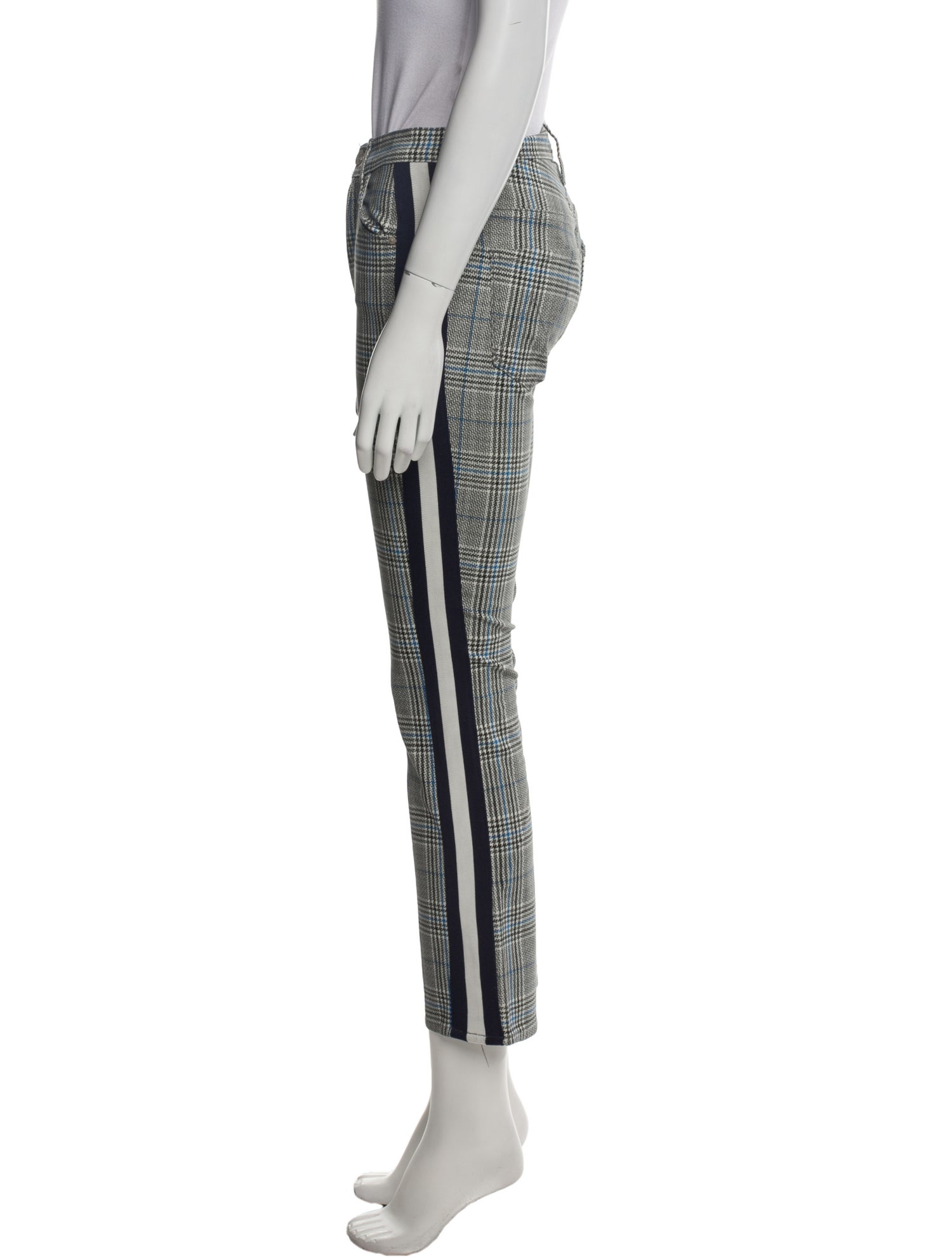 Mother Plaid Print Straight Leg Pants