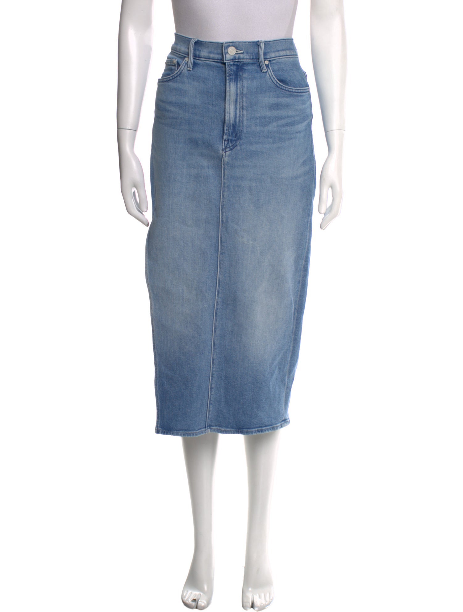 Mother Raw-Edge Trim Knee-Length Skirt