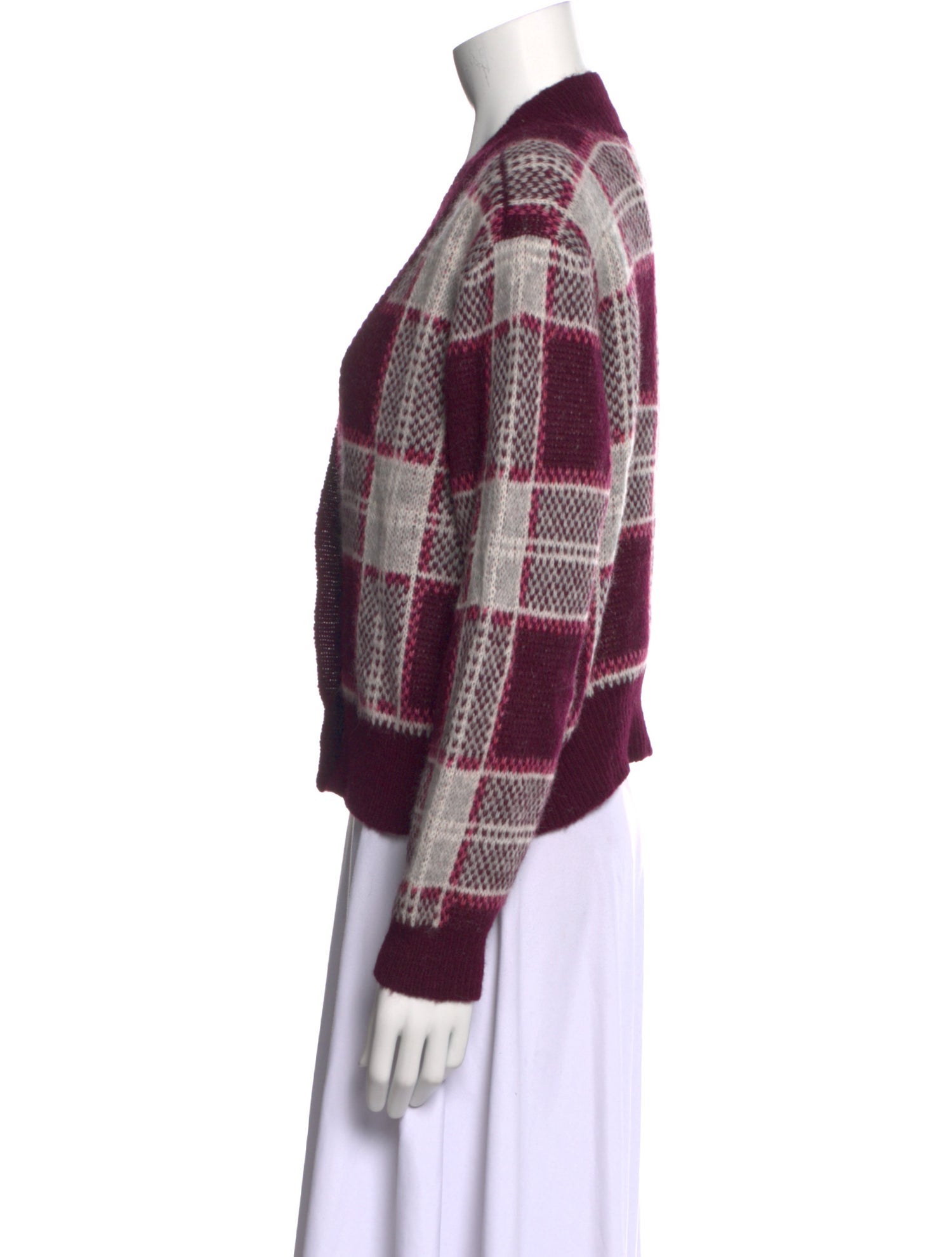 Mother Baby Alpaca Plaid Print Sweater