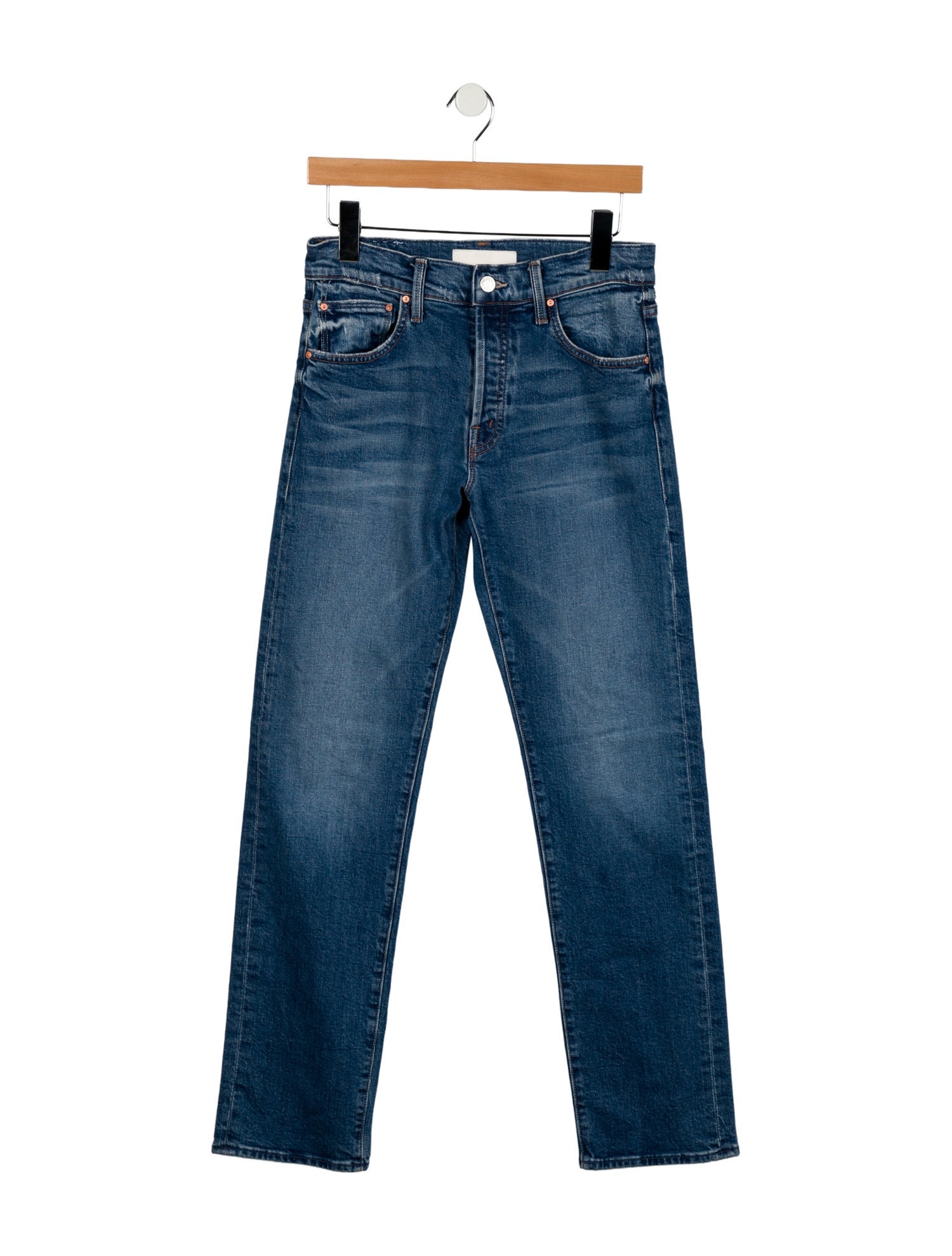 Mother Mid-Rise Straight Leg Jeans