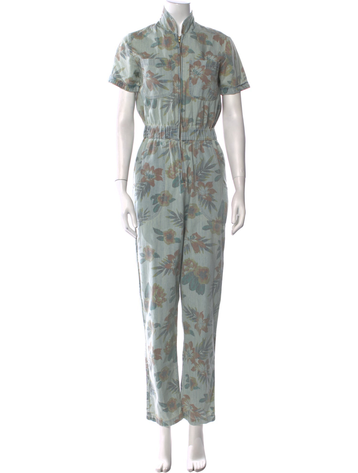 Mother Floral Print Mock Neck Jumpsuit