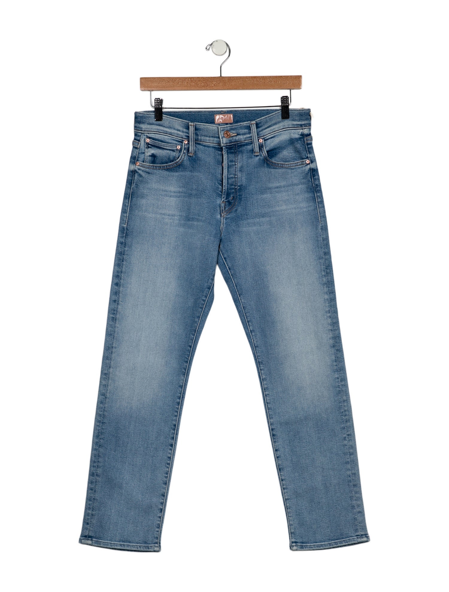 Mother Mid-Rise Straight Leg Jeans