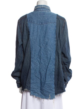 Mother Colorblock Pattern Denim Jacket