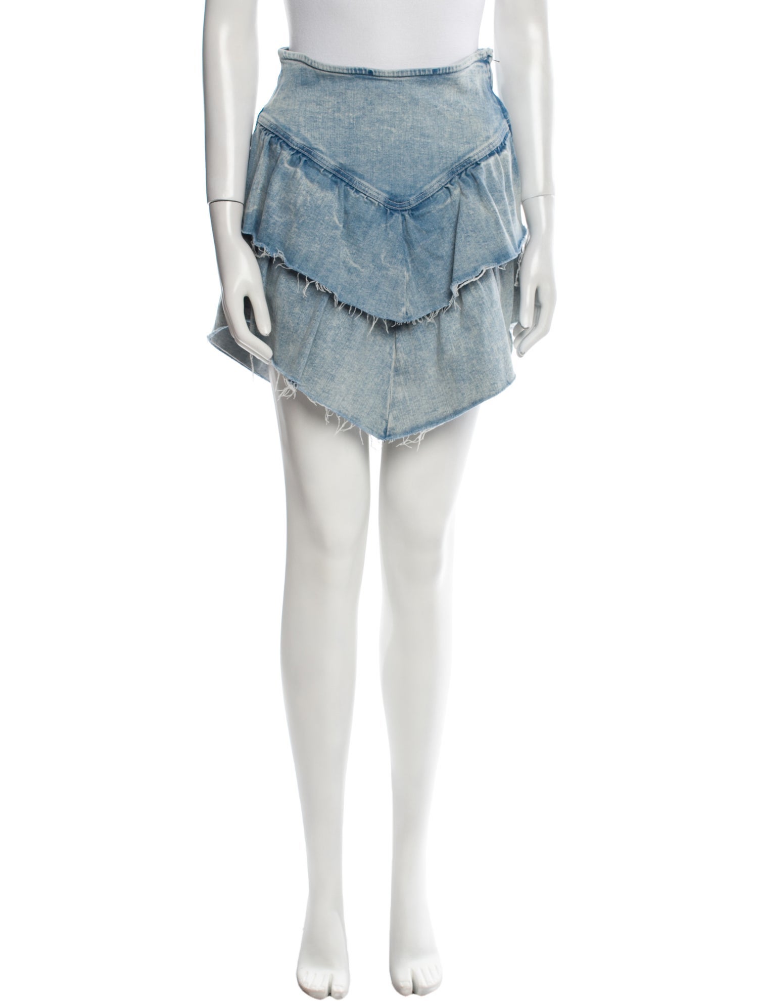 Mother Raw-Edge Trim Mini Skirt