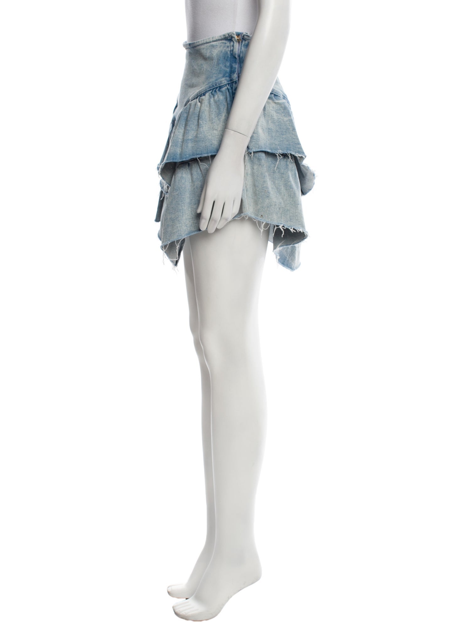 Mother Raw-Edge Trim Mini Skirt