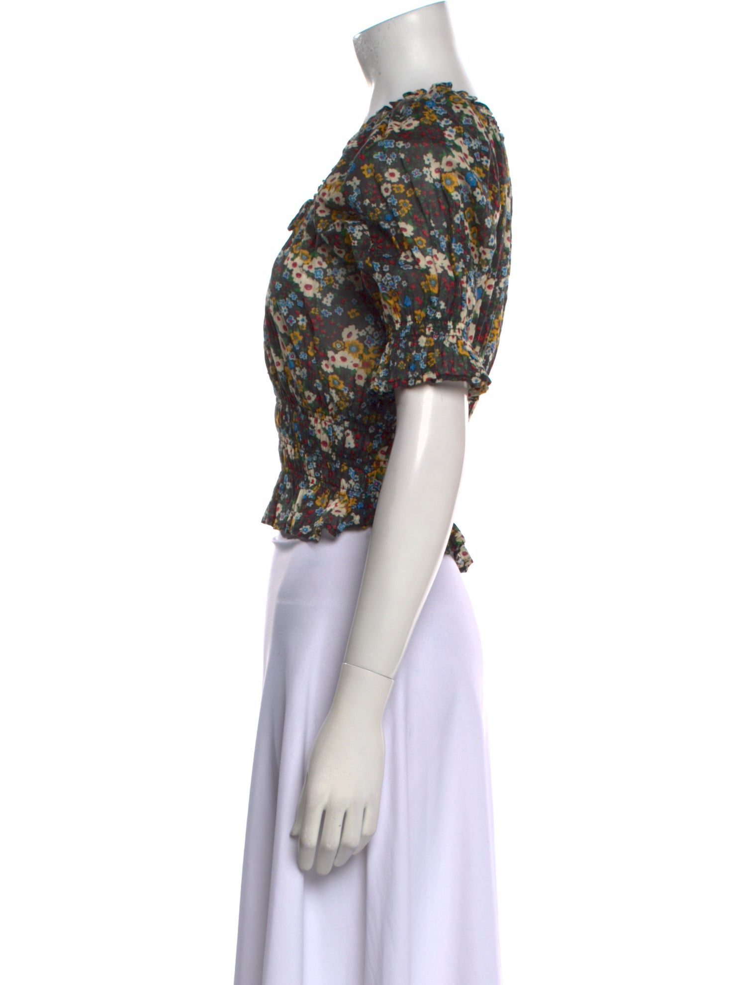 Mother Floral Print Scoop Neck Crop Top