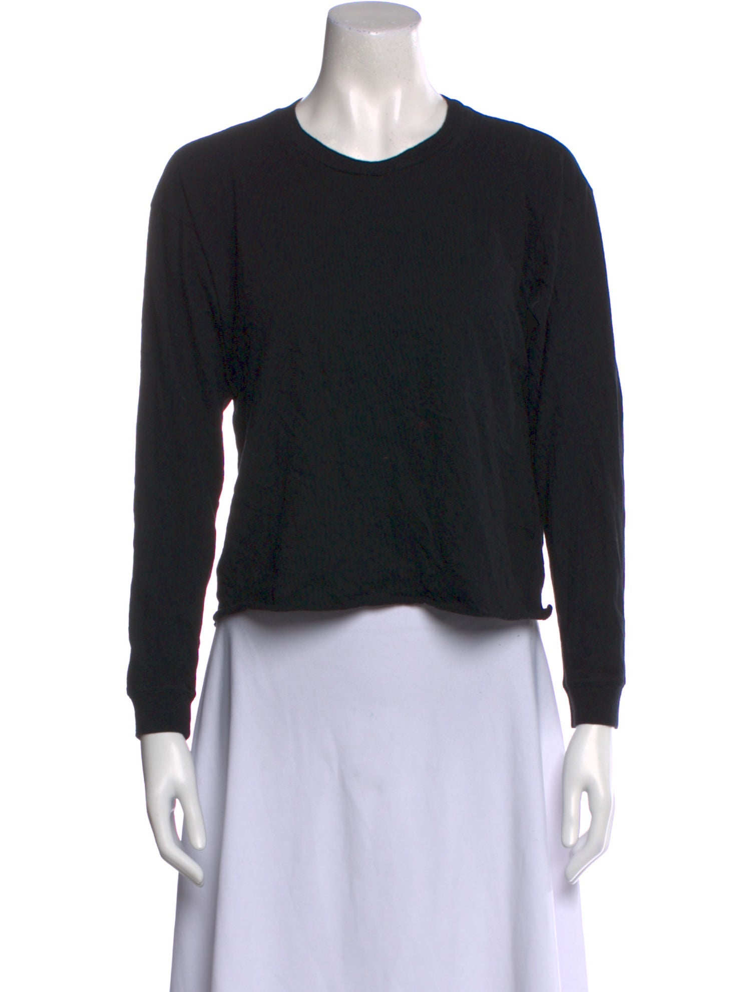 Mother Crew Neck Long Sleeve Crop Top