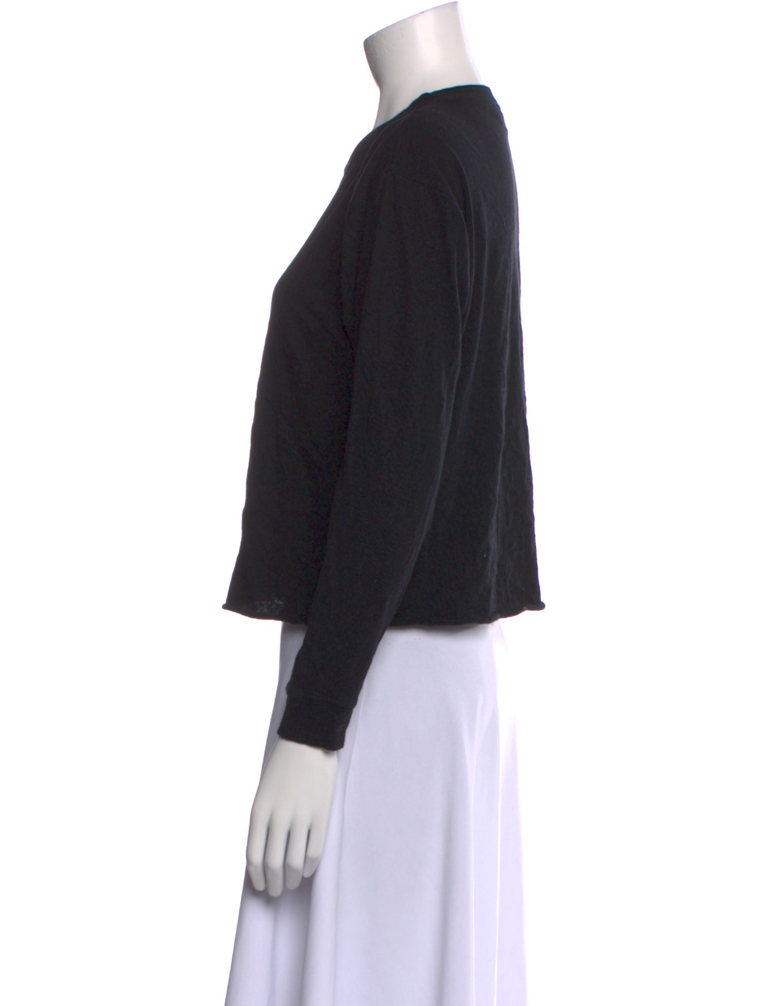 Mother Crew Neck Long Sleeve Crop Top