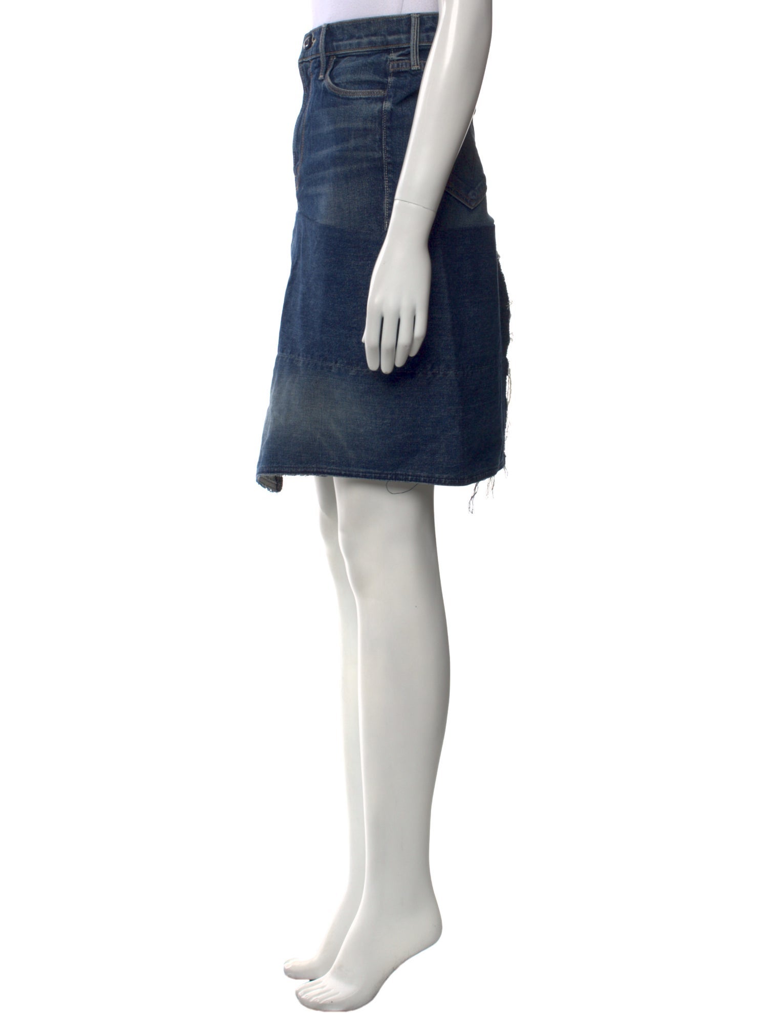 Mother Raw-Edge Trim Knee-Length Skirt