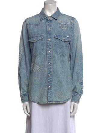 Mother Long Sleeve Button-Up Top