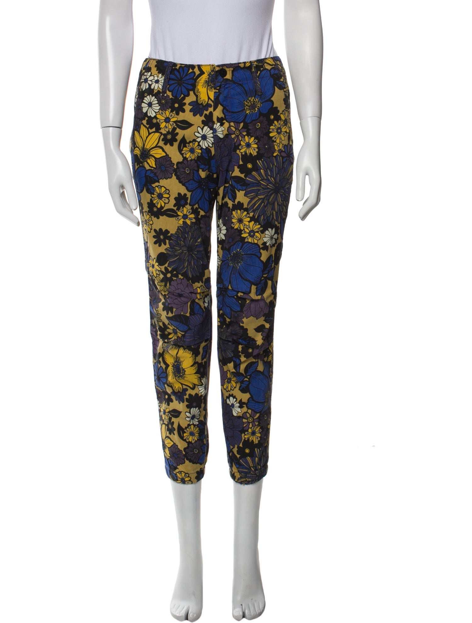 Mother Floral Print Skinny Leg Pants