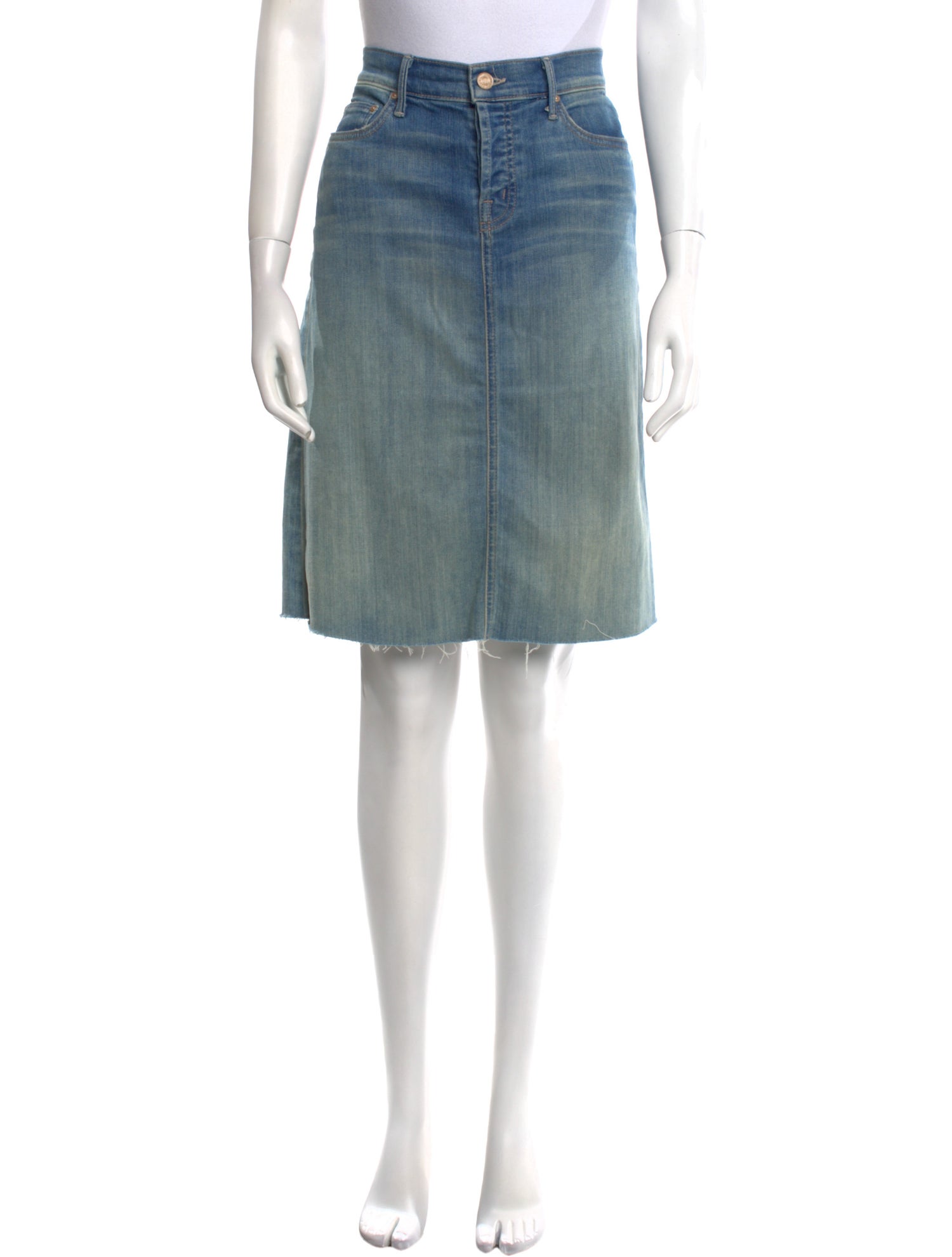 Mother Distressed Accents Knee-Length Skirt