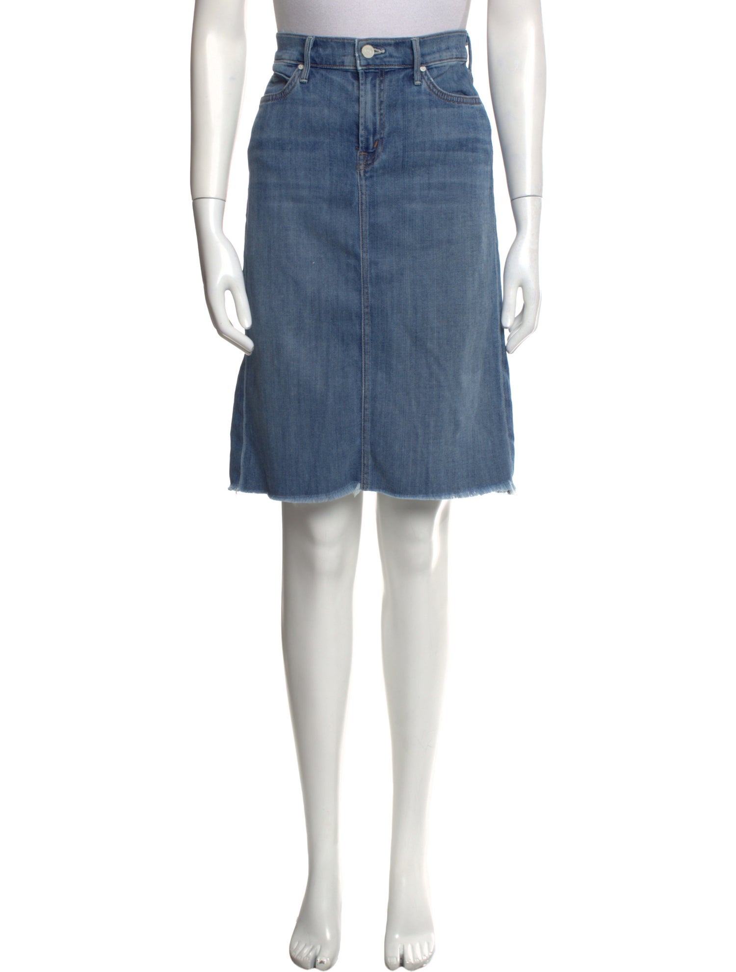 Mother Raw-Edge Trim Knee-Length Skirt