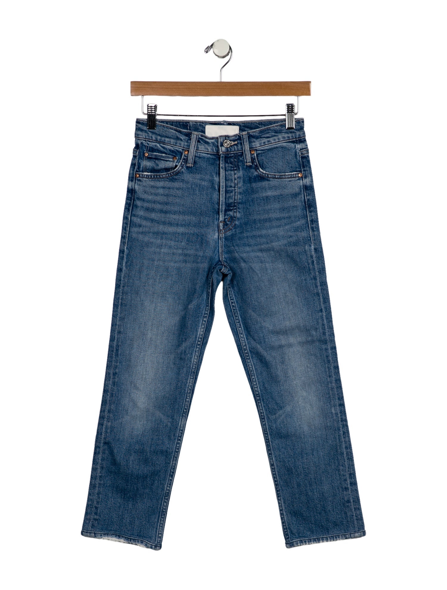 Mother Mid-Rise Straight Leg Jeans