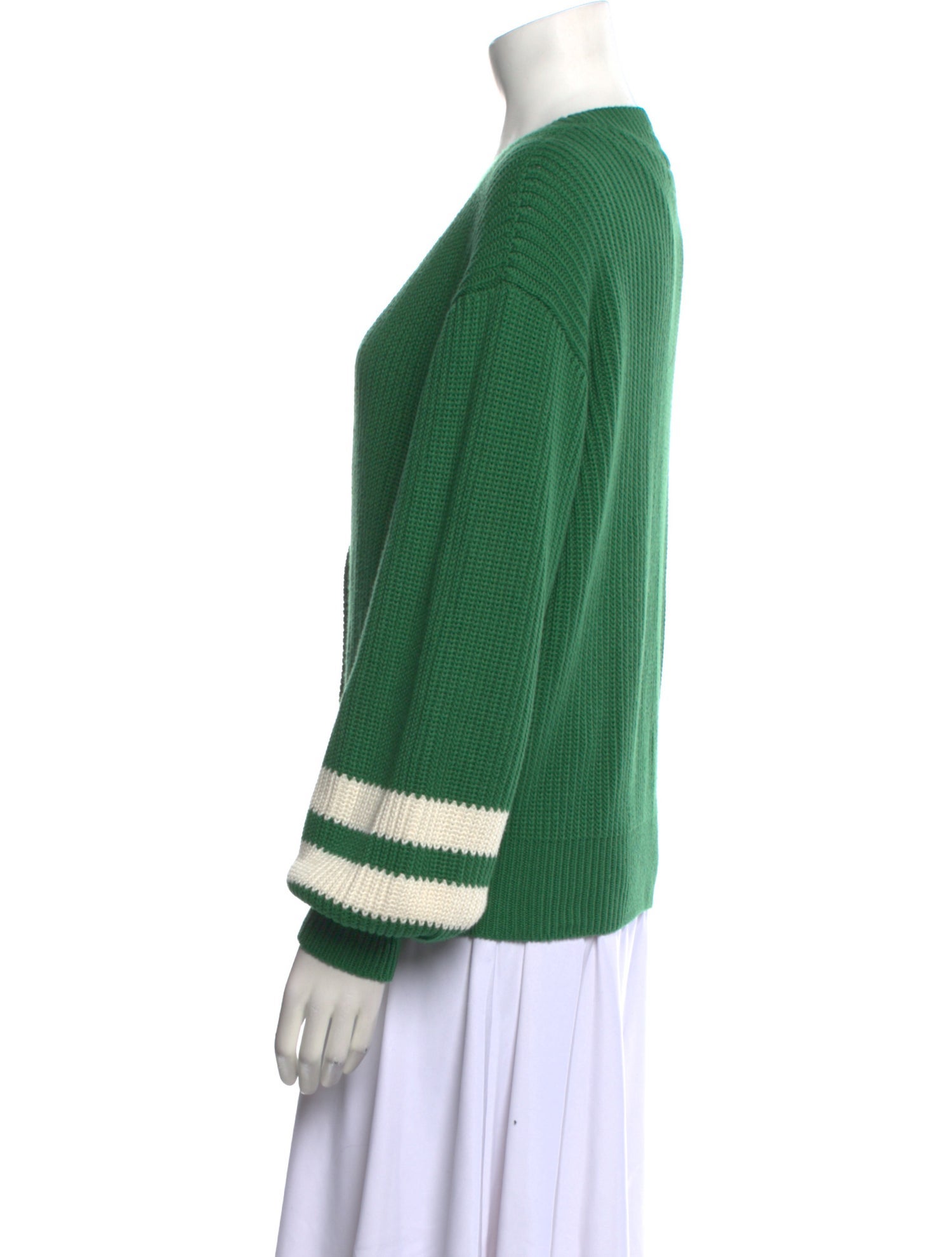 Mother Striped Plunge Neckline Sweater