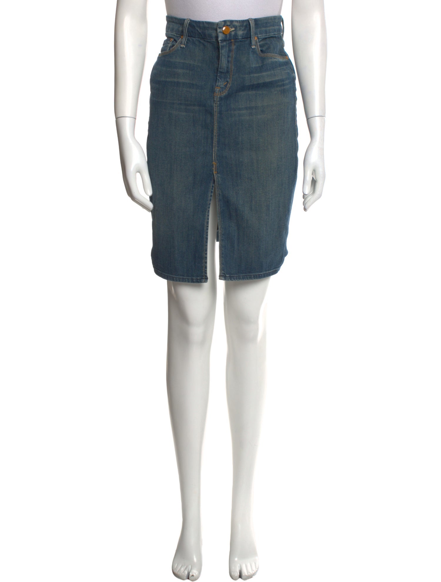 Mother Distressed Accents Knee-Length Skirt