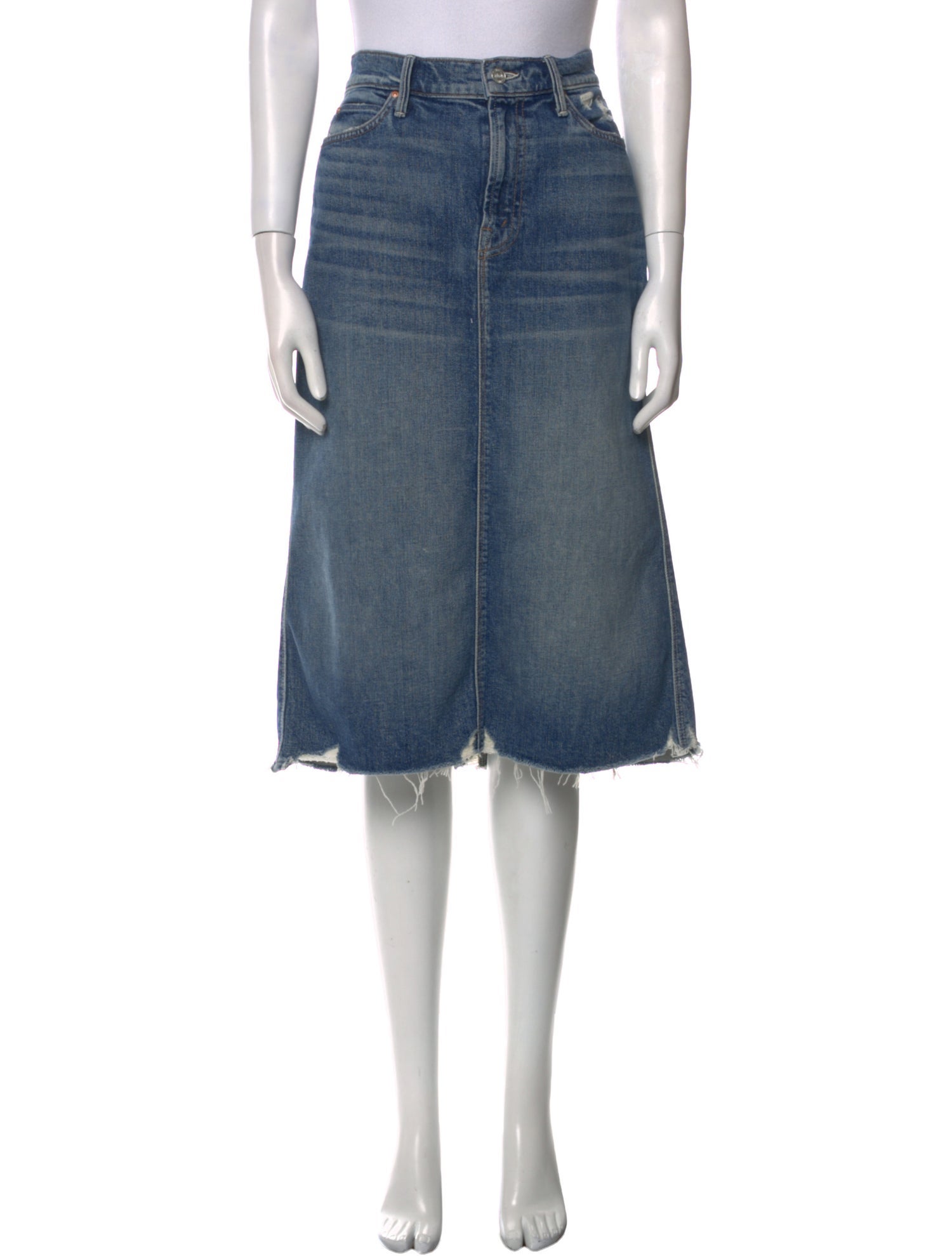 Mother Distressed Accents Knee-Length Skirt