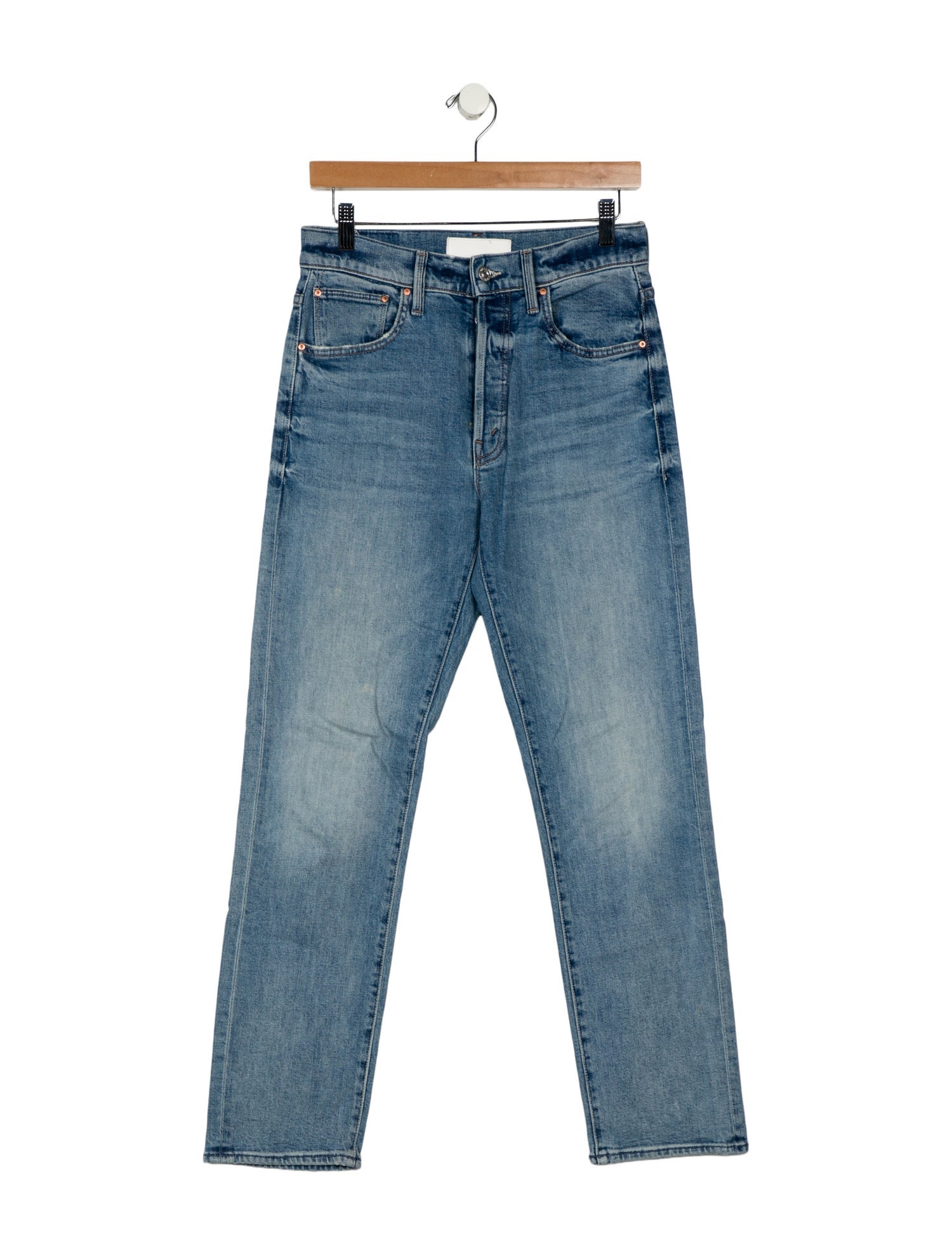 Mother Mid-Rise Straight Leg Jeans