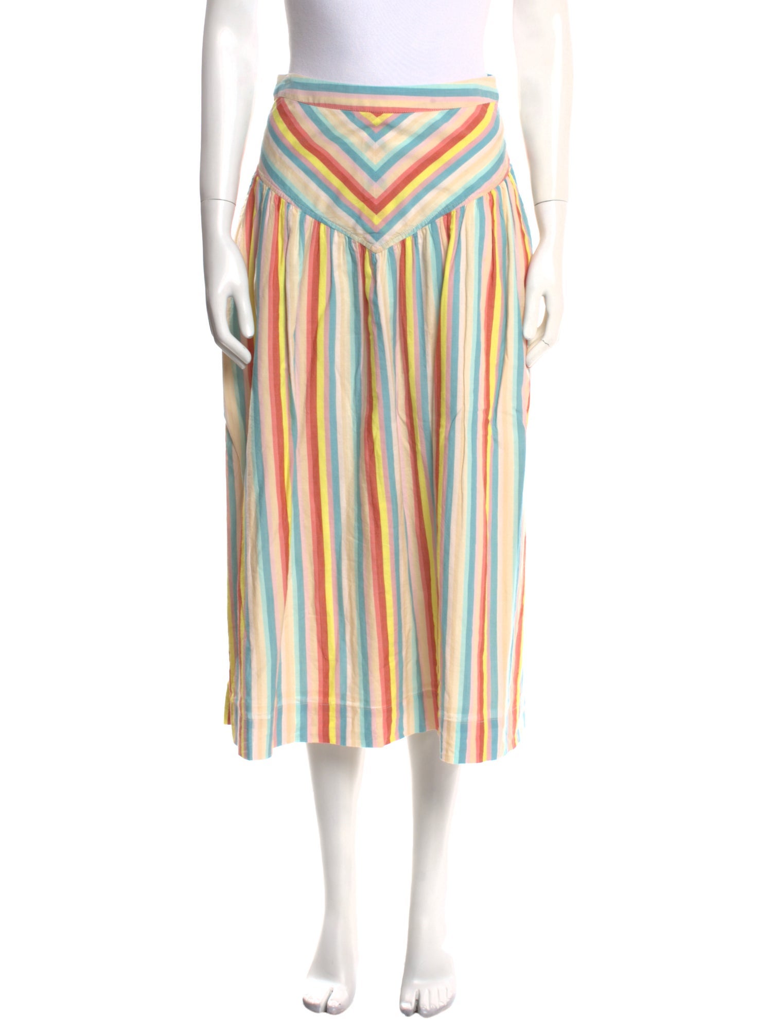 Mother Striped Midi Length Skirt