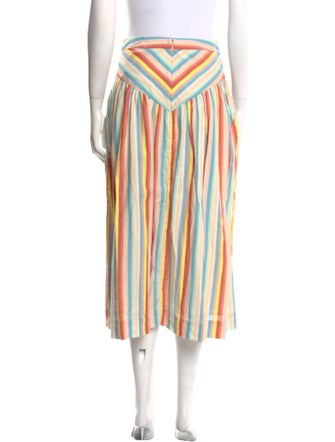 Mother Striped Midi Length Skirt