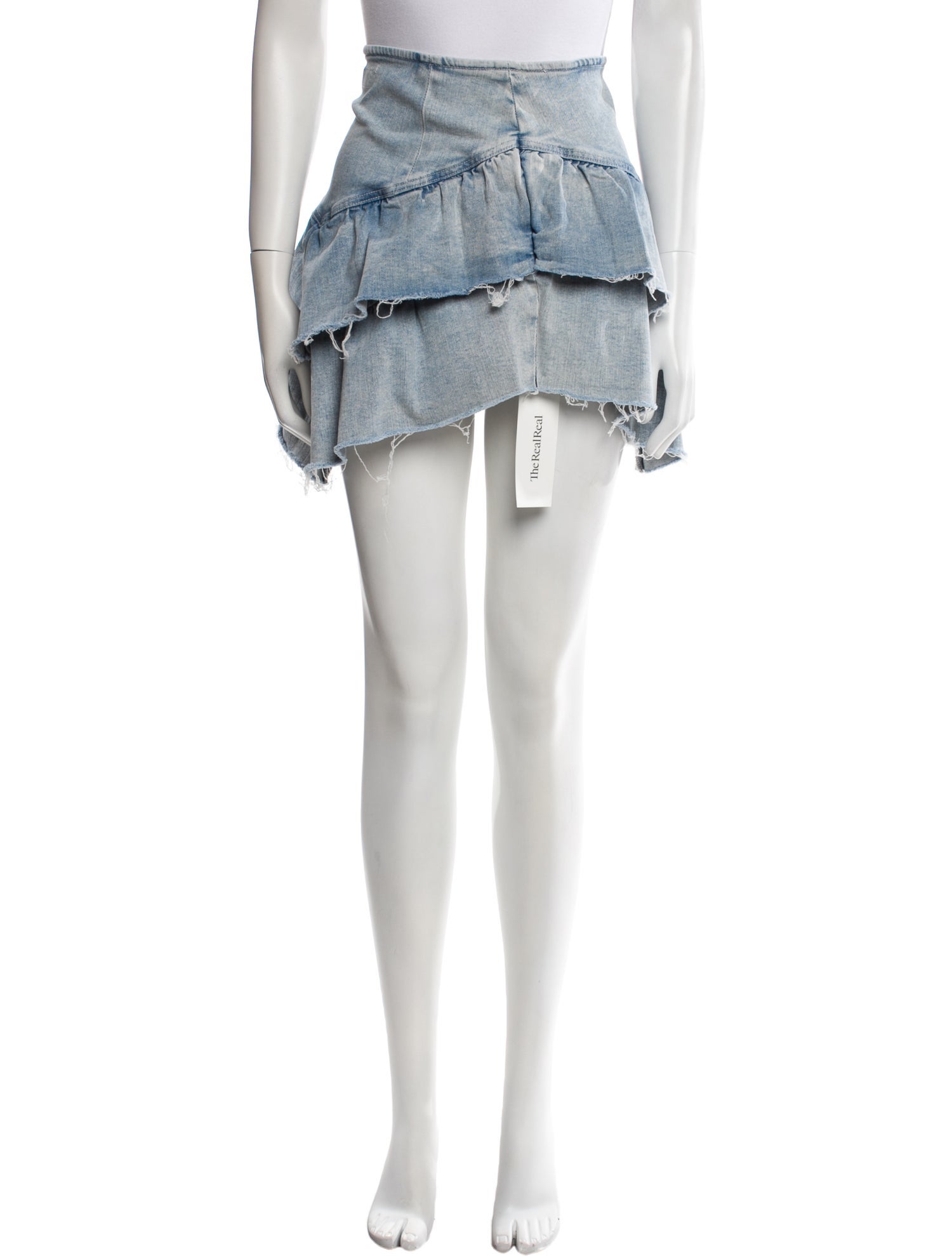 Mother Raw-Edge Trim Mini Skirt