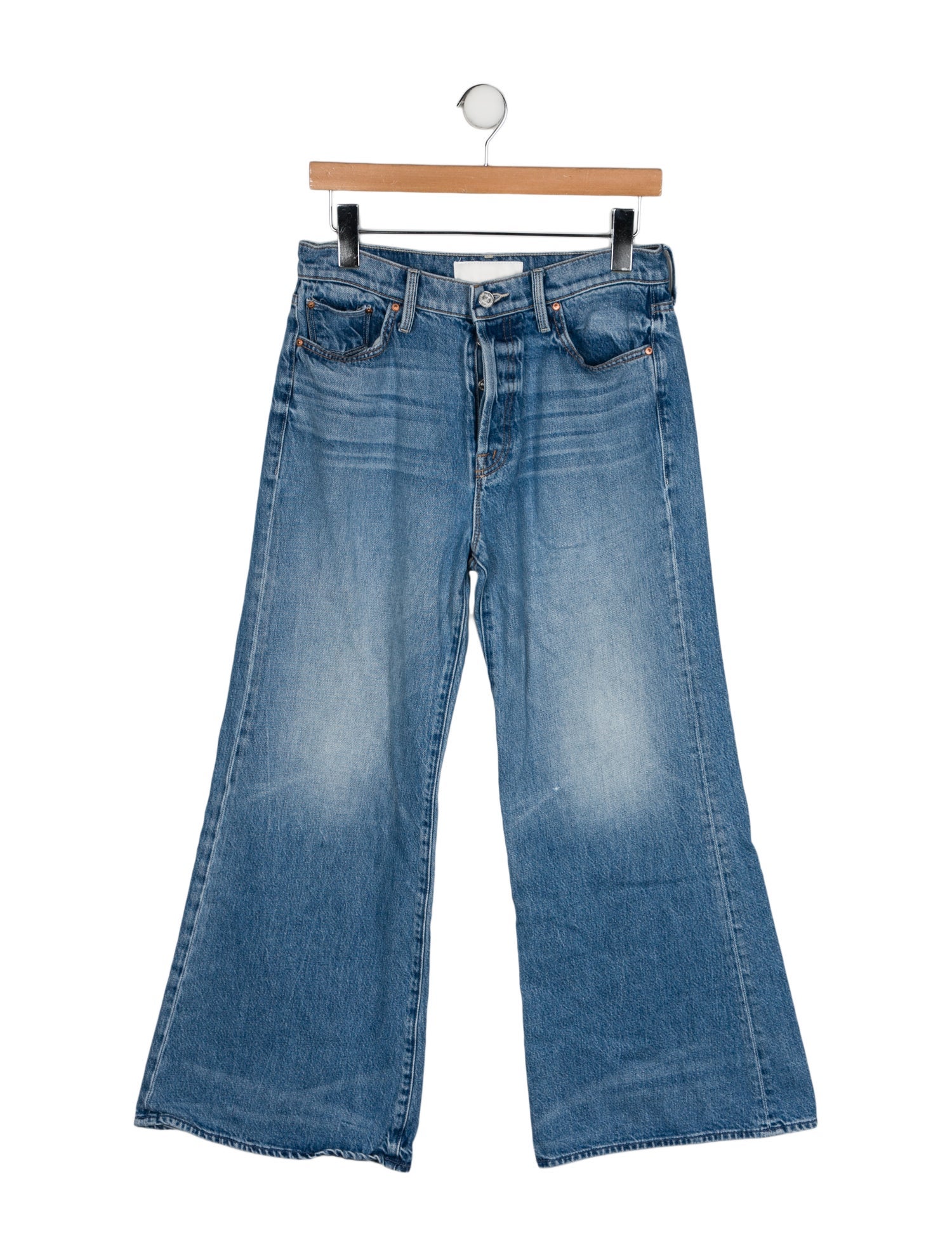 Mother Mid-Rise Wide Leg Jeans