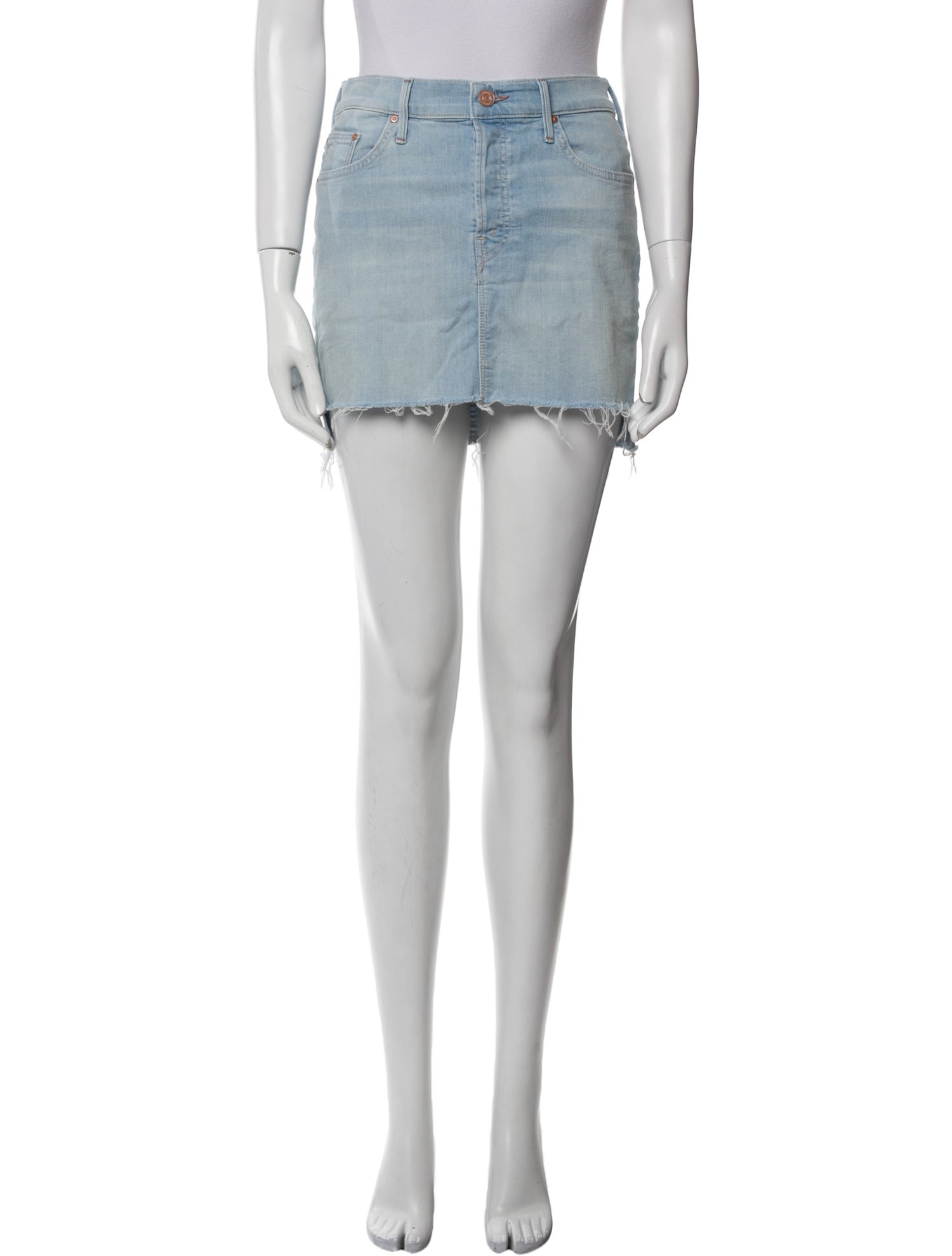 Mother Raw-Edge Trim Mini Skirt