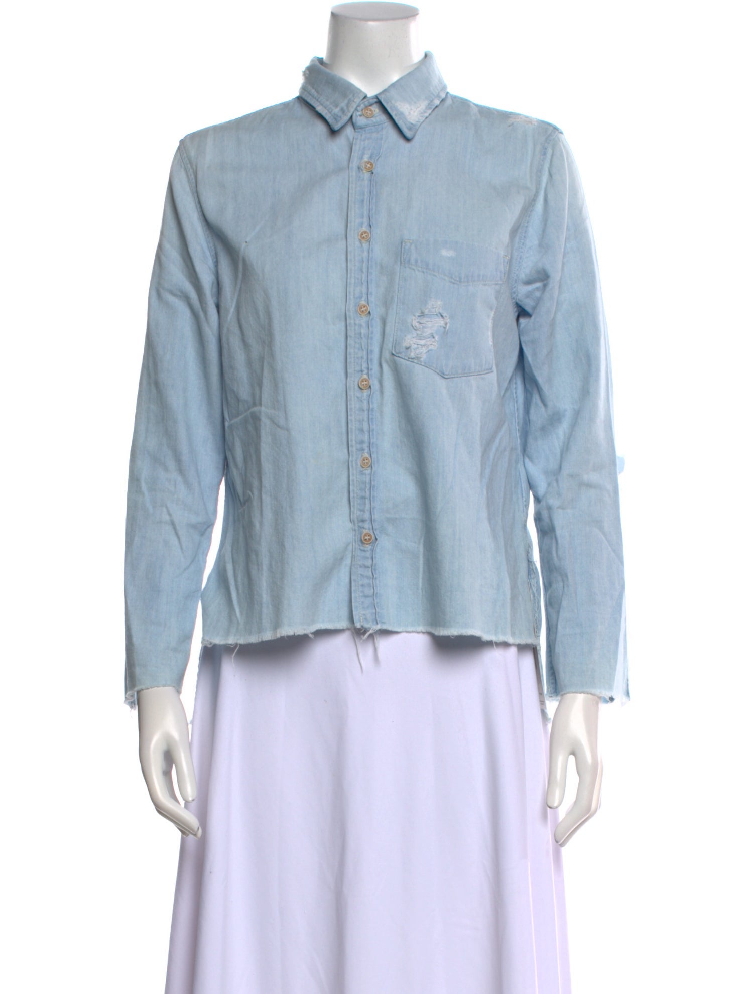 Mother Long Sleeve Button-Up Top