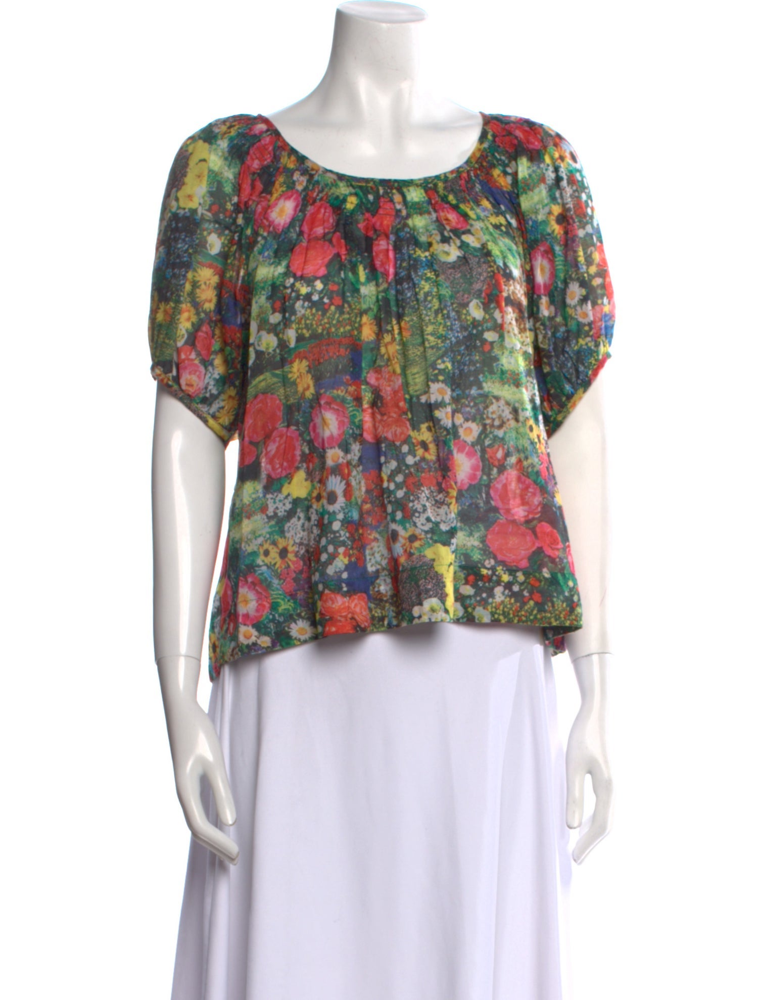 Mother Floral Print Scoop Neck Top