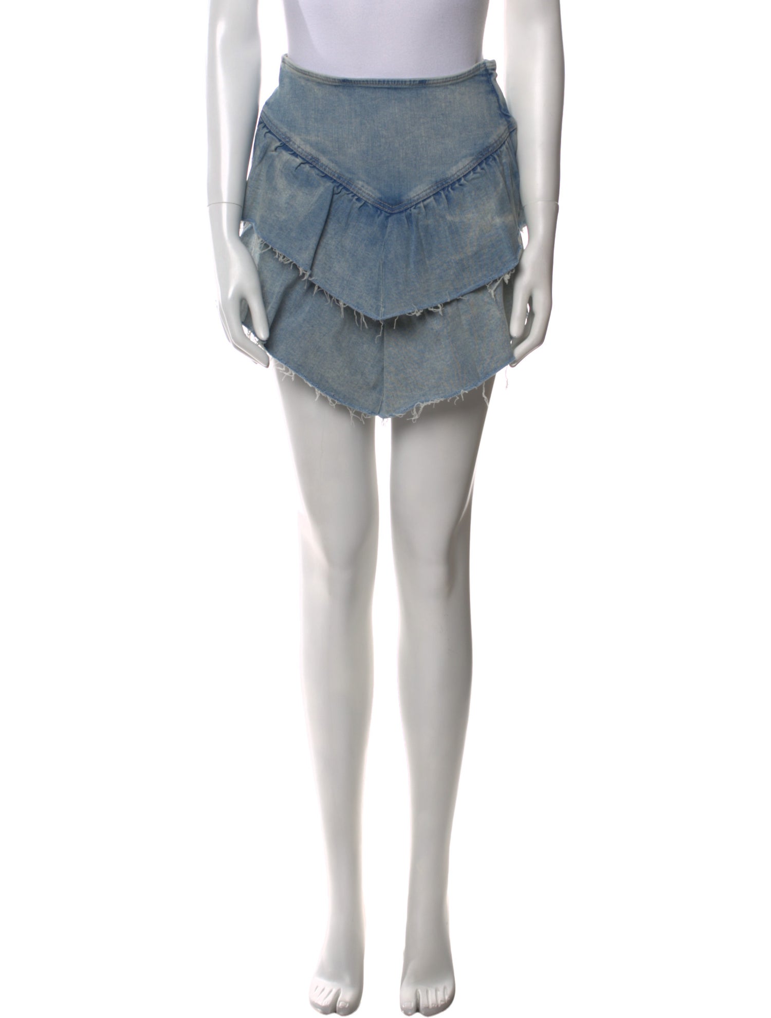 Mother Raw-Edge Trim Mini Skirt