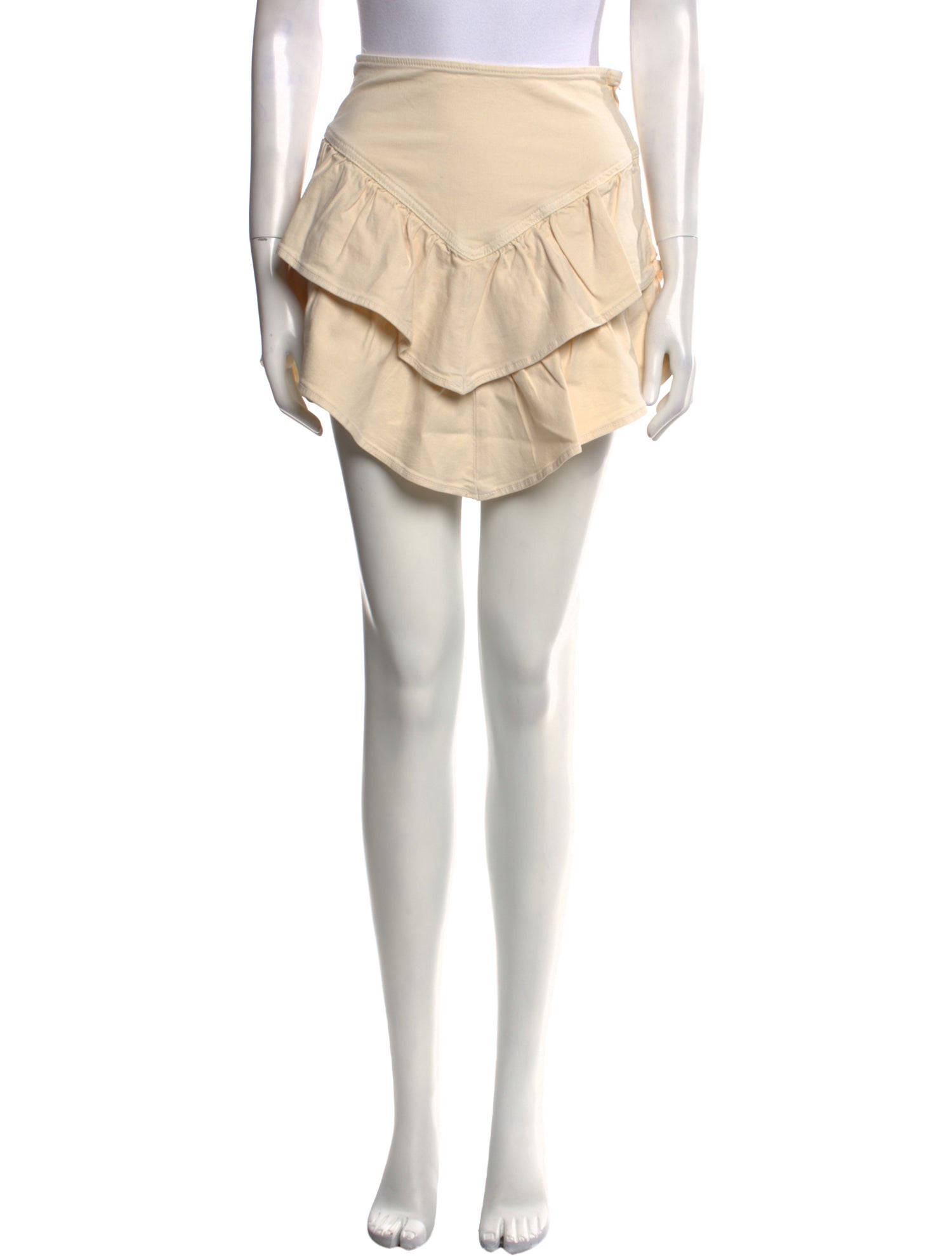 Mother Ruffle Embellishment Mini Skirt