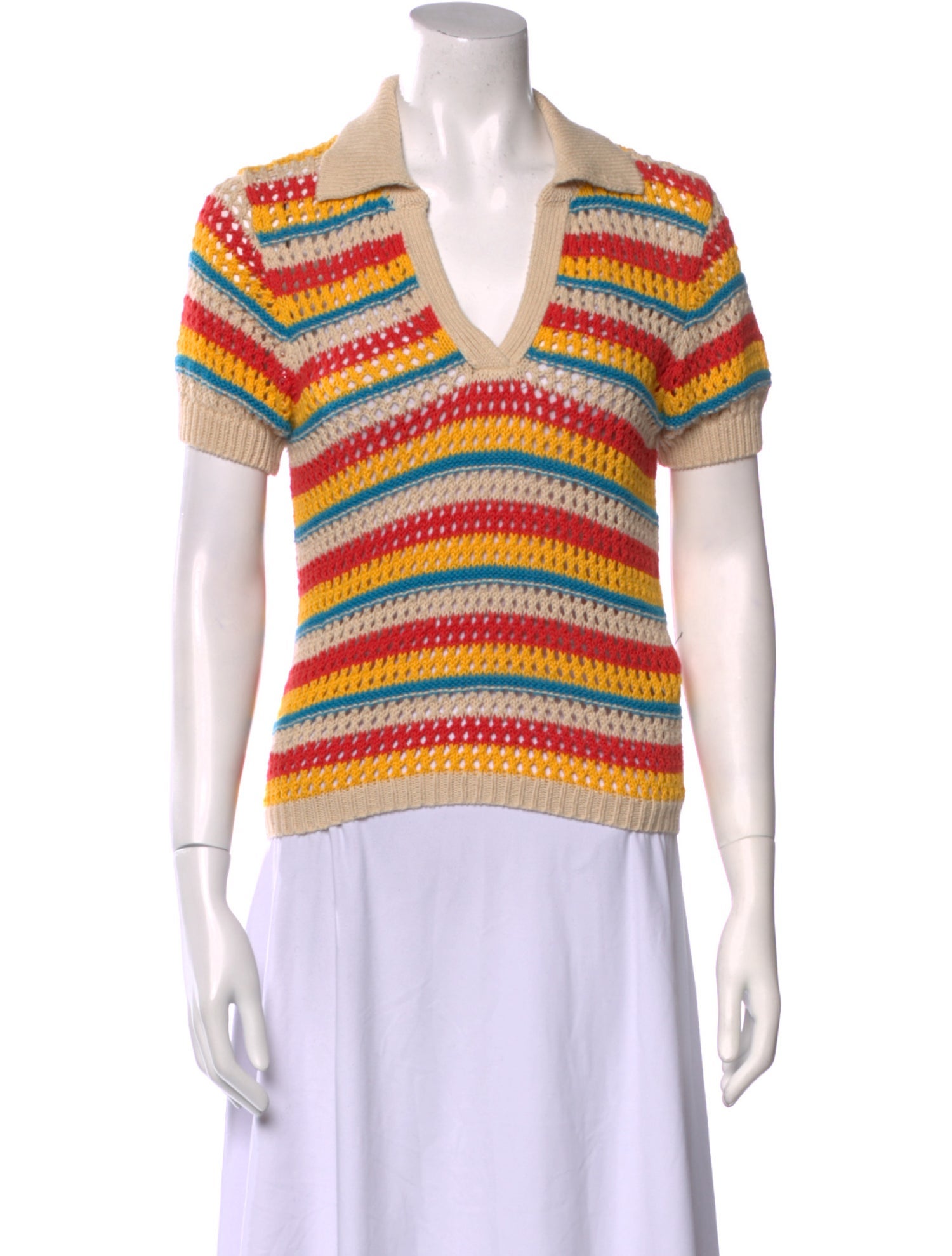 Mother Striped V-Neck Sweater