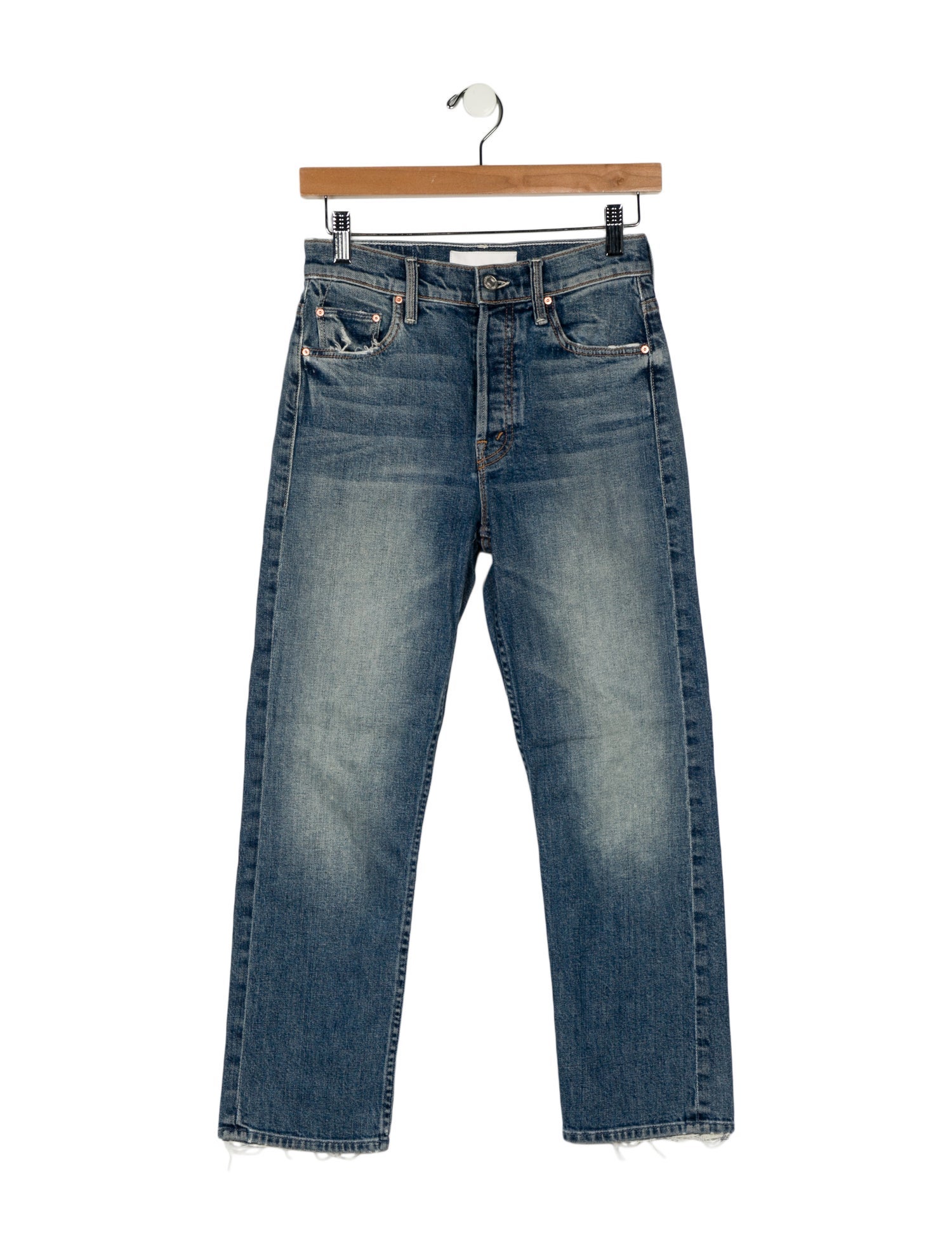 Mother Mid-Rise Straight Leg Jeans